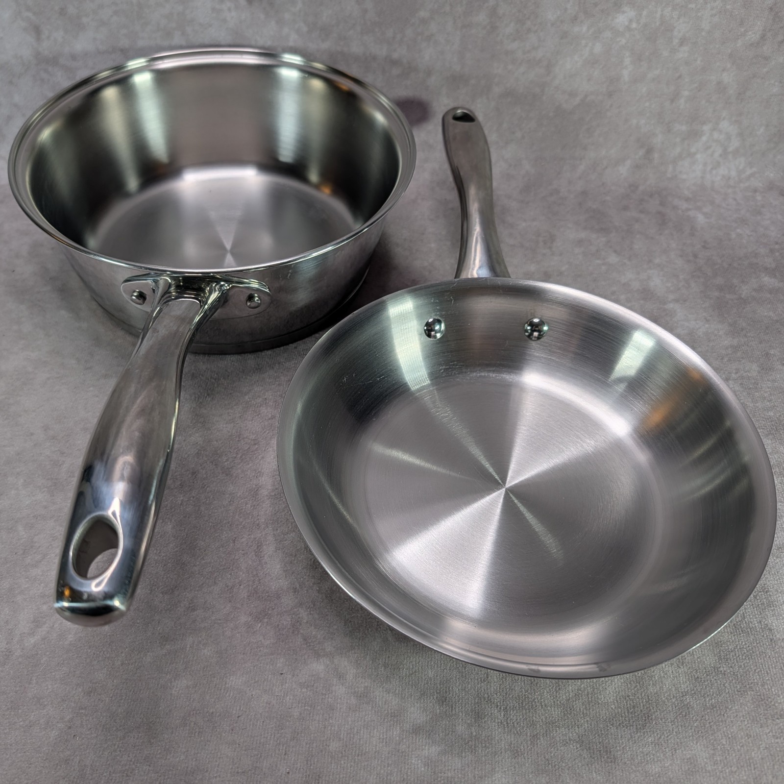 Tramontina 18/10 Stainless Steel Cookware Set 2 Qt Saucepan Skillet Frying Pan