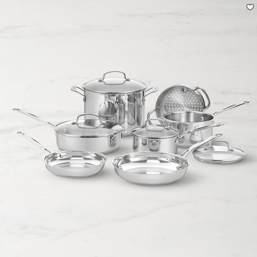Cuisinart Chef’s Classic Stainless Steel 11-Piece Cookware Set with Glass Lids