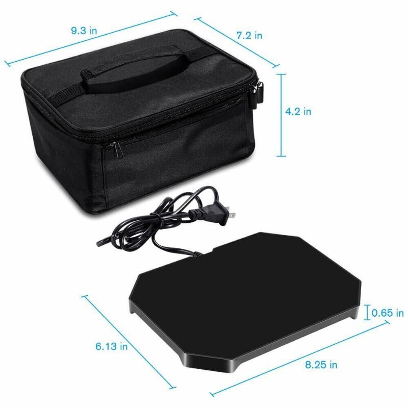 Mini Oven Food Heating Device Portable Heating Lunch Box for Office/Car 2 in 1
