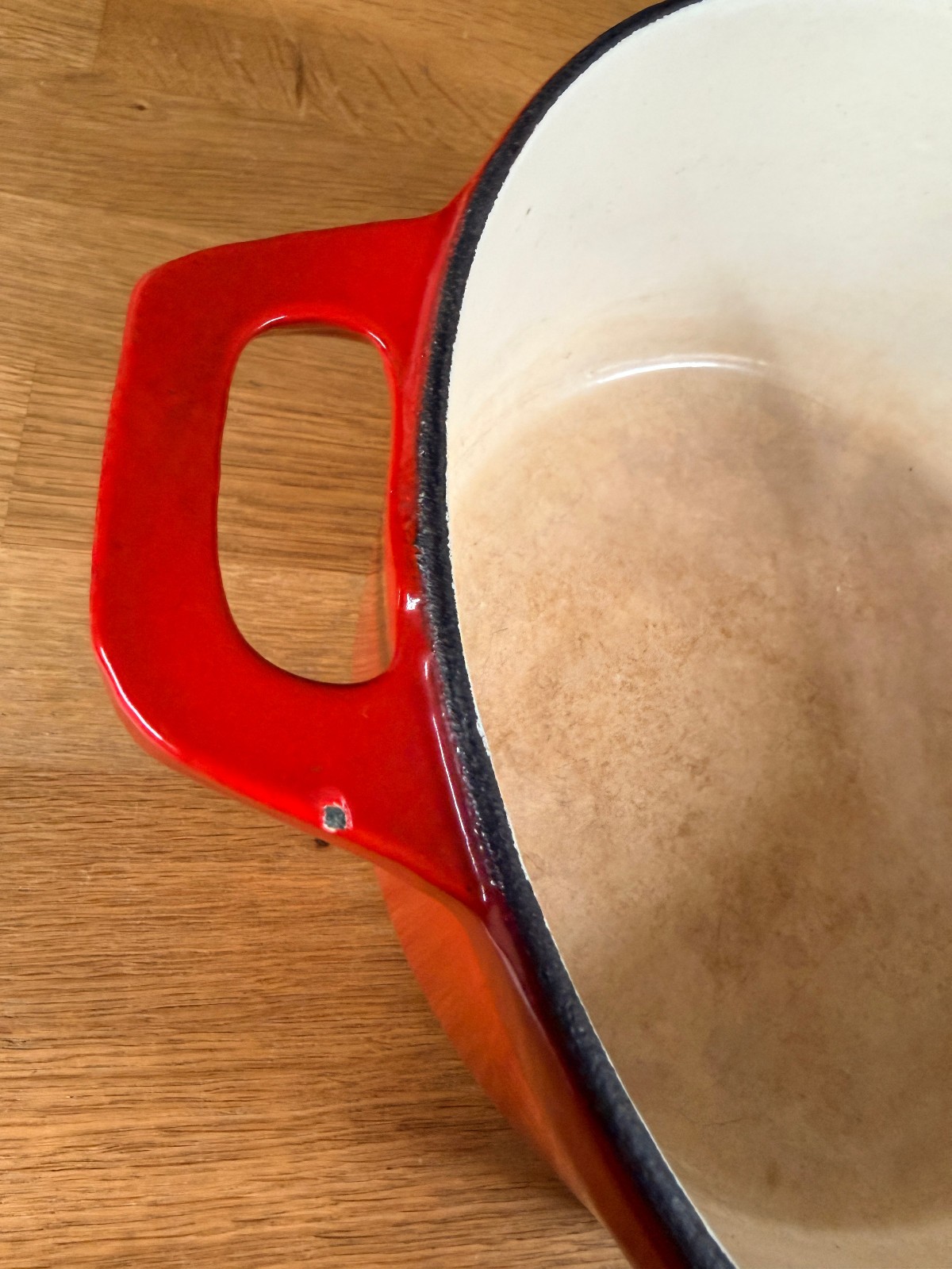 Martha Stewart Collection Dutch Oven Red Enamel Cast Iron Lid Large 8 Quart