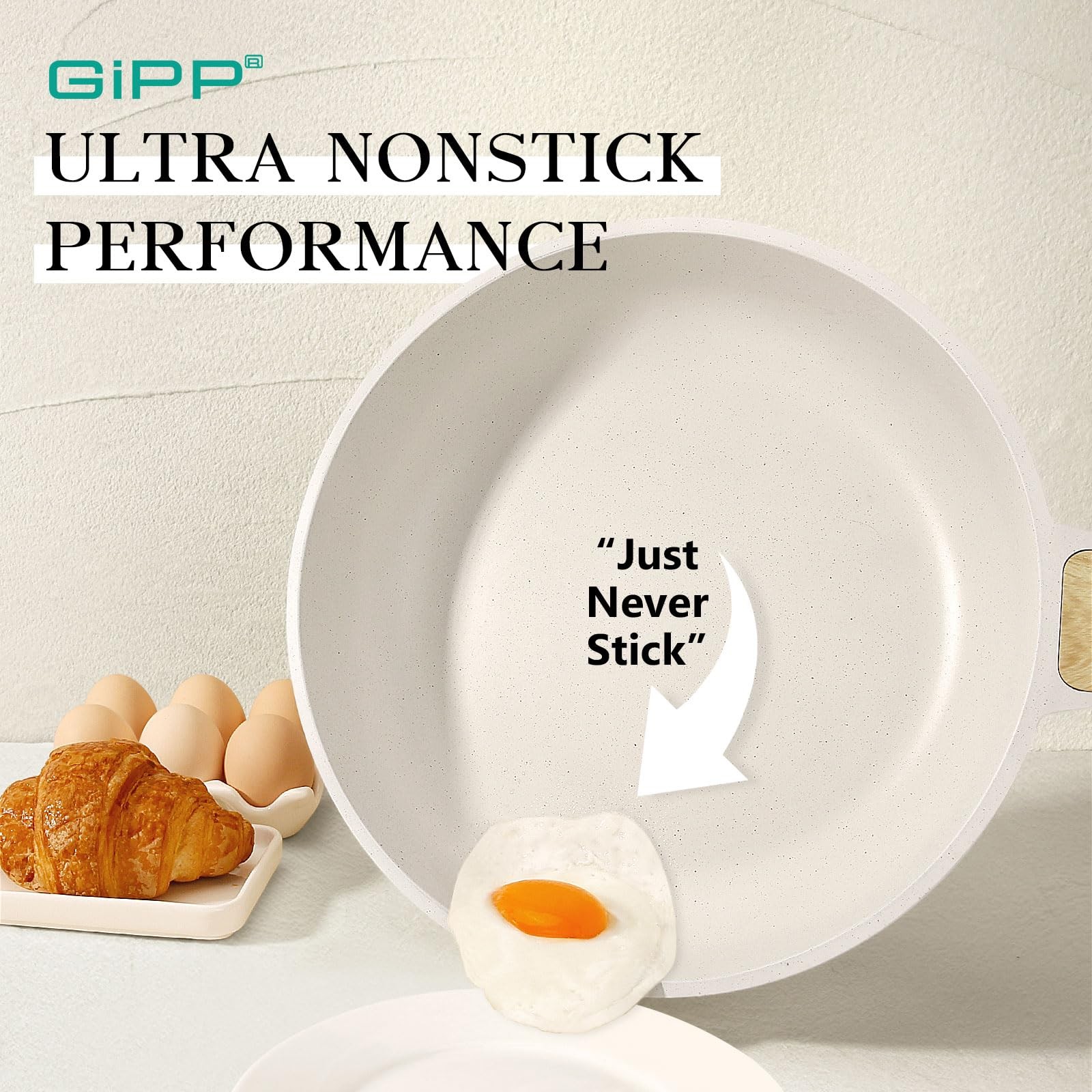 11 Inch White Granite Nonstick Frying Pan Skillet Omelette HeatResistant