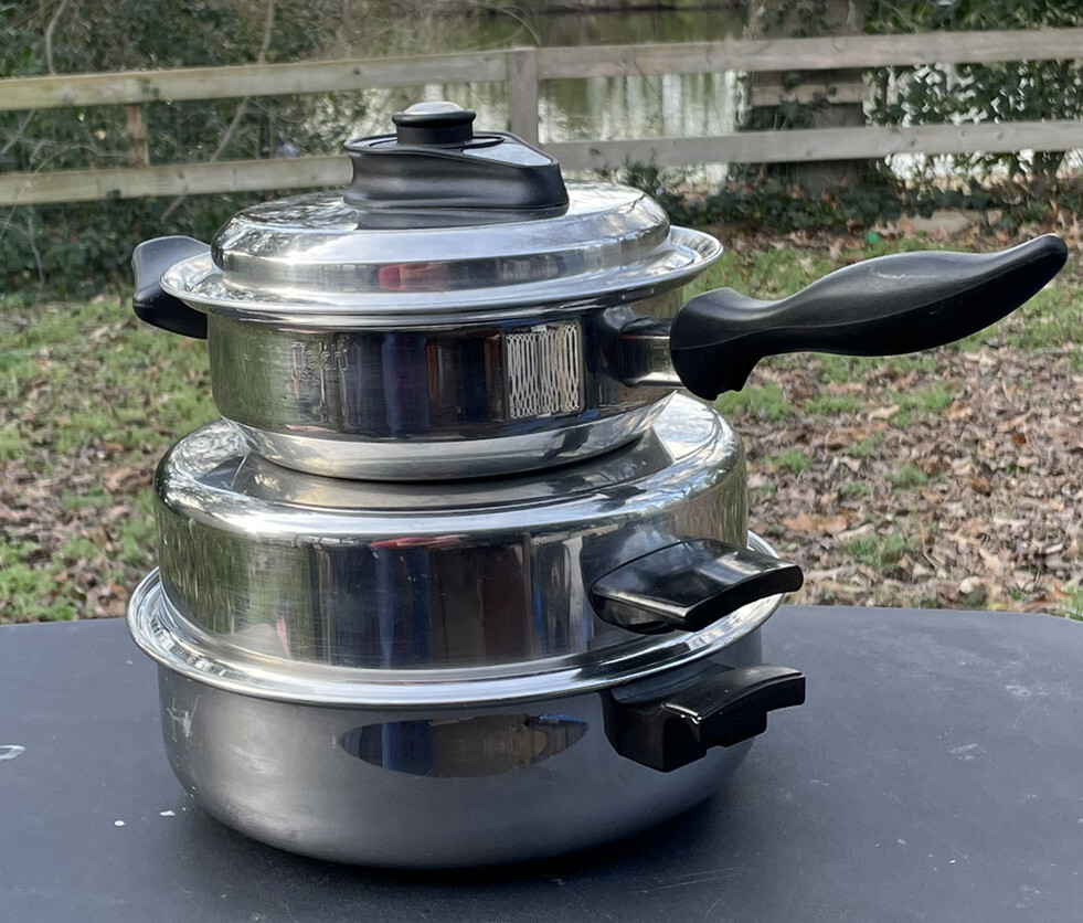 Carico Ultra Tech Cookware 1.5 Quart Pan W/Temp Cover 3 Quart Pot W/Lid 4 Pieces