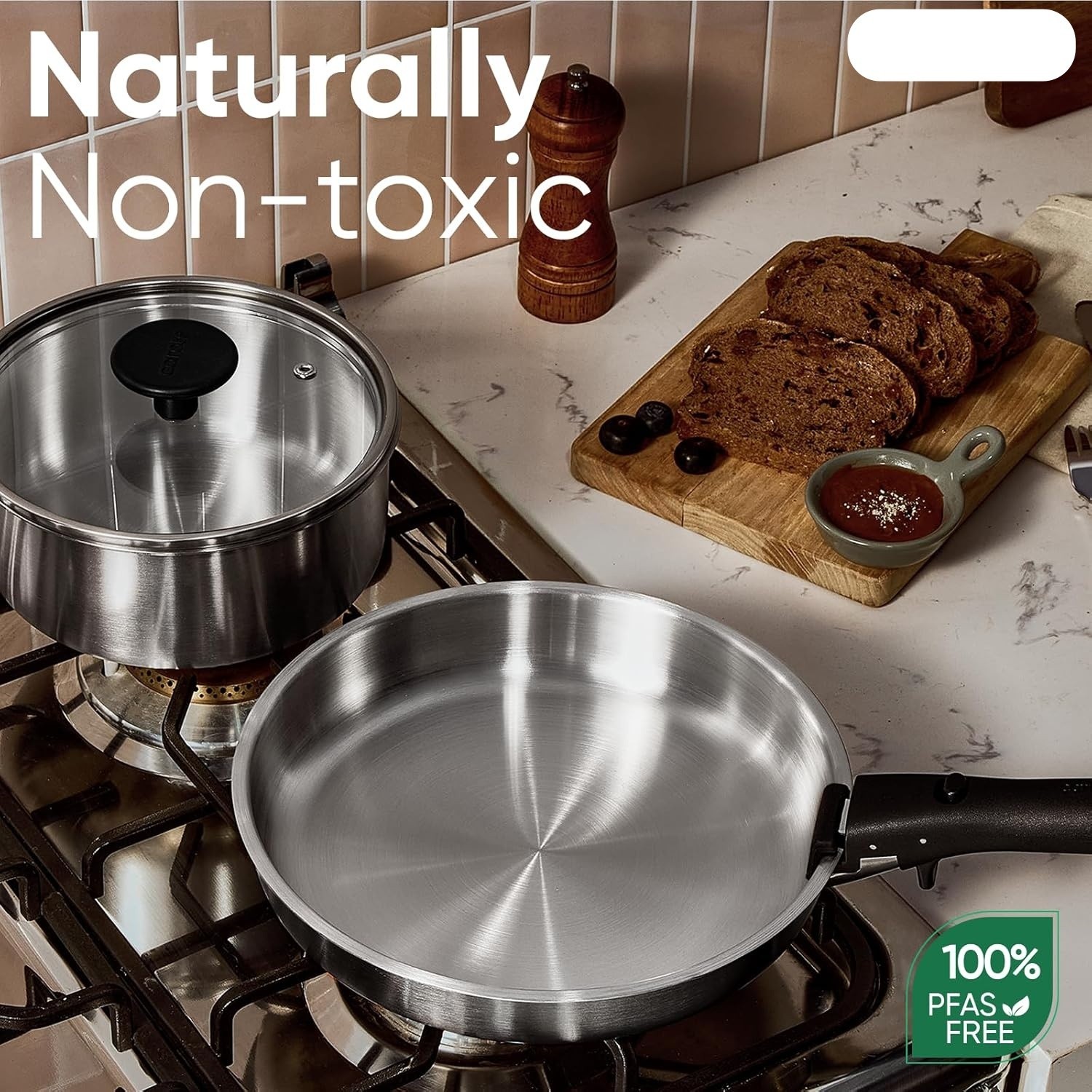 Juego De 15 Ollas Y Sartenes De Acero Inoxidable Con Mango Desmontable US NUEVO
