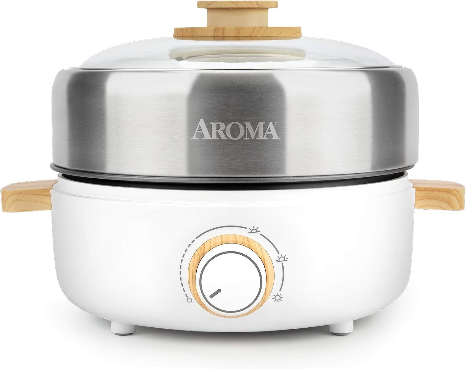 Aroma Housewares AMC-130 Whatever Pot, Indoor Grill, Cooking, Hot Pot with Glass