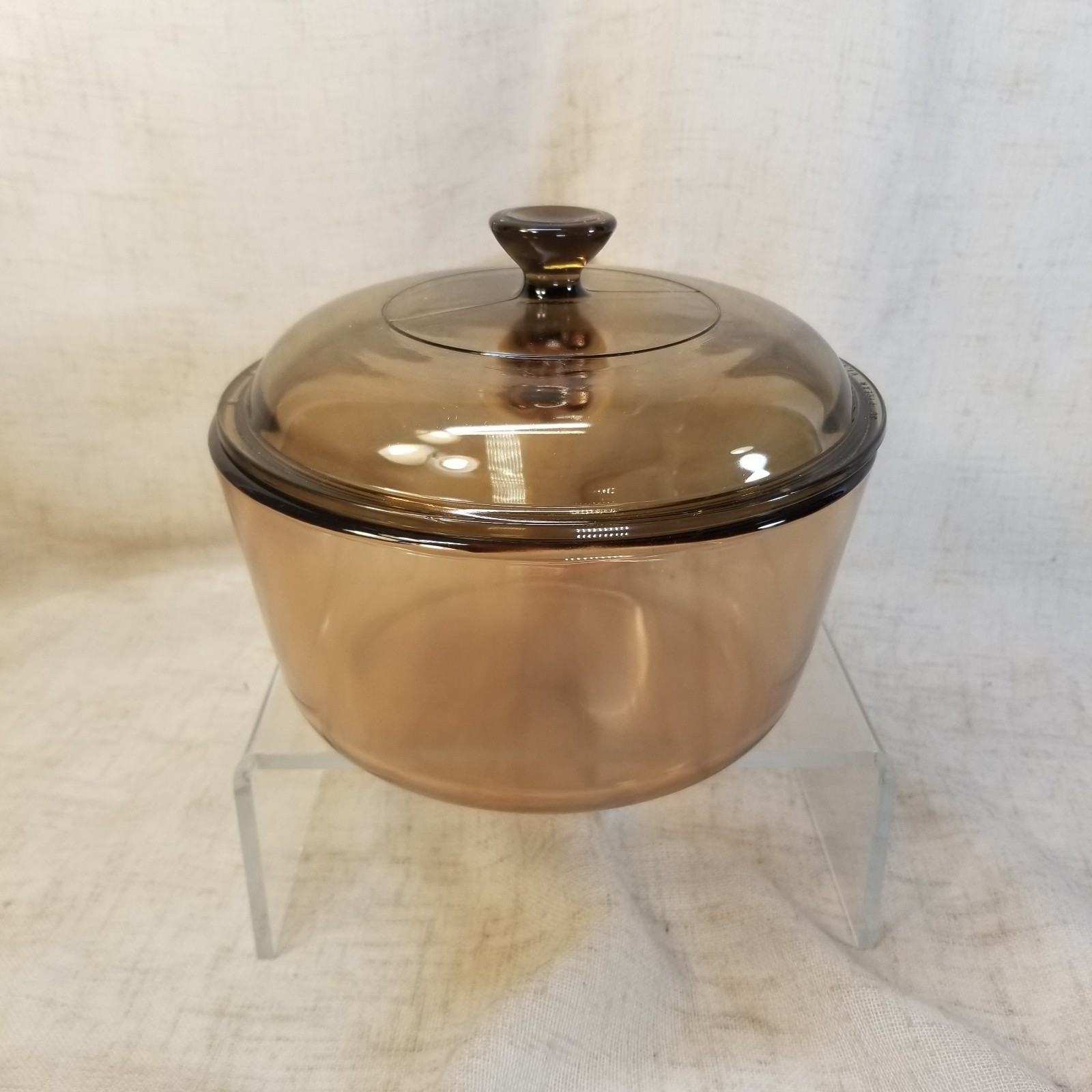 Pyrex Corning Ware Visions Amber Cookware 1.5 L Liter Saucepan Pot Lid Vtg EUC