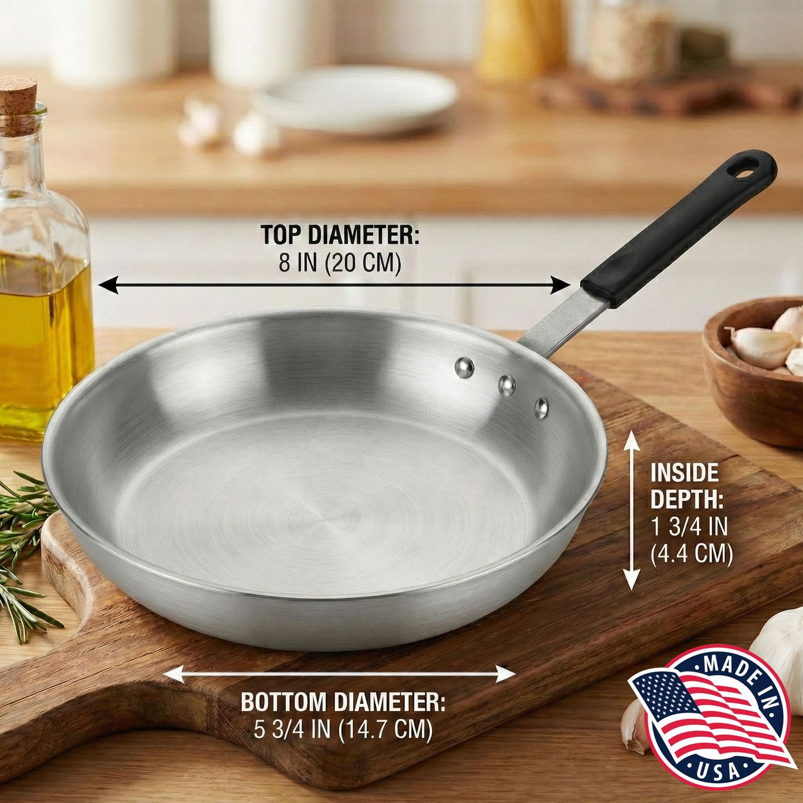 Alegacy Eagleware Professional Natural Aluminum Fry Pan, 8-Inch