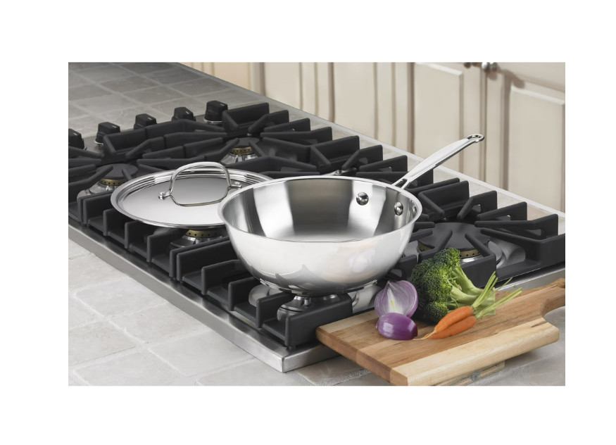 Chef’s Classic 3Qt Stainless Chef Pan with Cover Durable Cookware