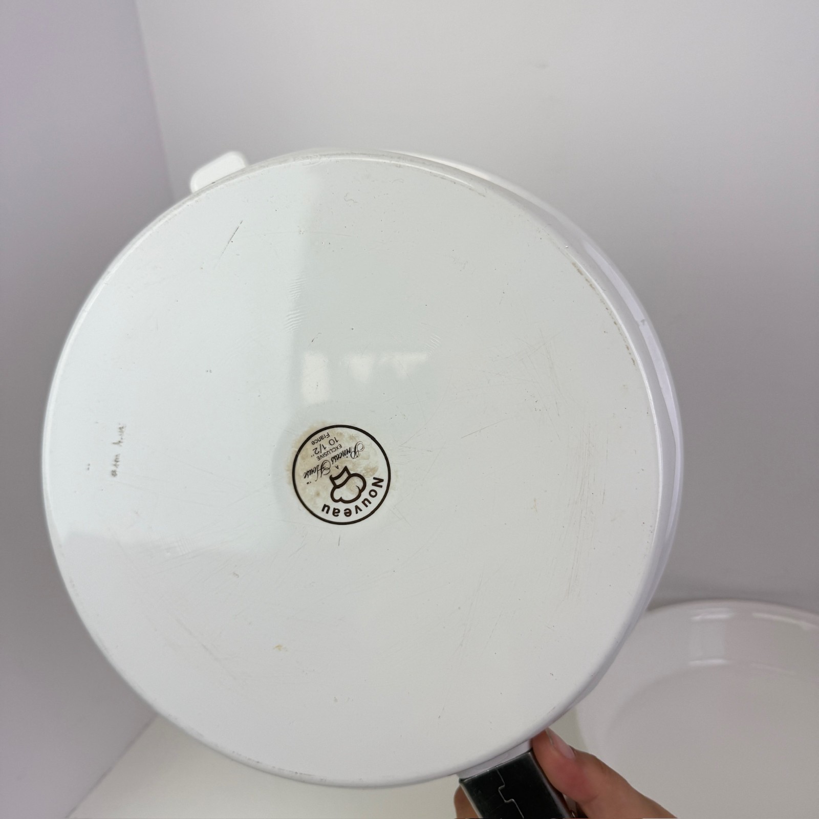 Princess House Nouveau White Ceramic 8” Skillet & 10.5″ Pans Detachable Handles