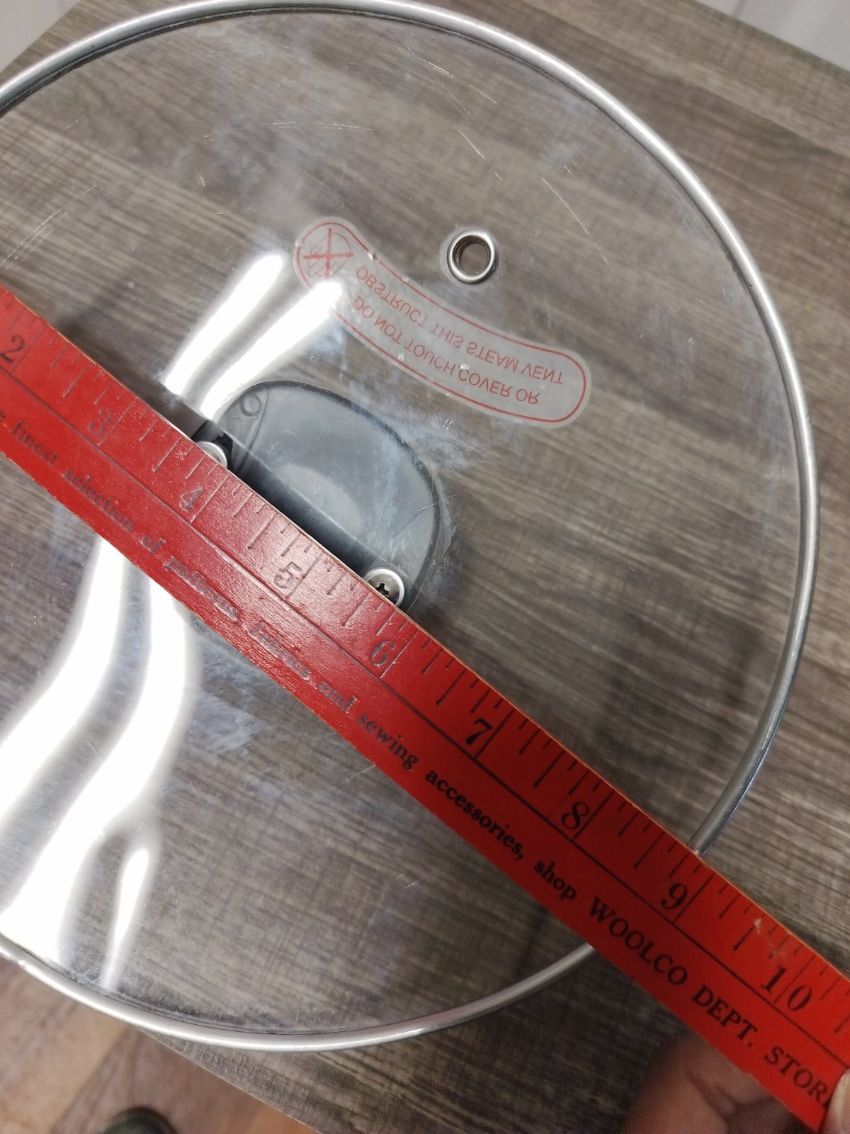 Pan Lid (Inner Rim 9”D), Tempered Glass Lid