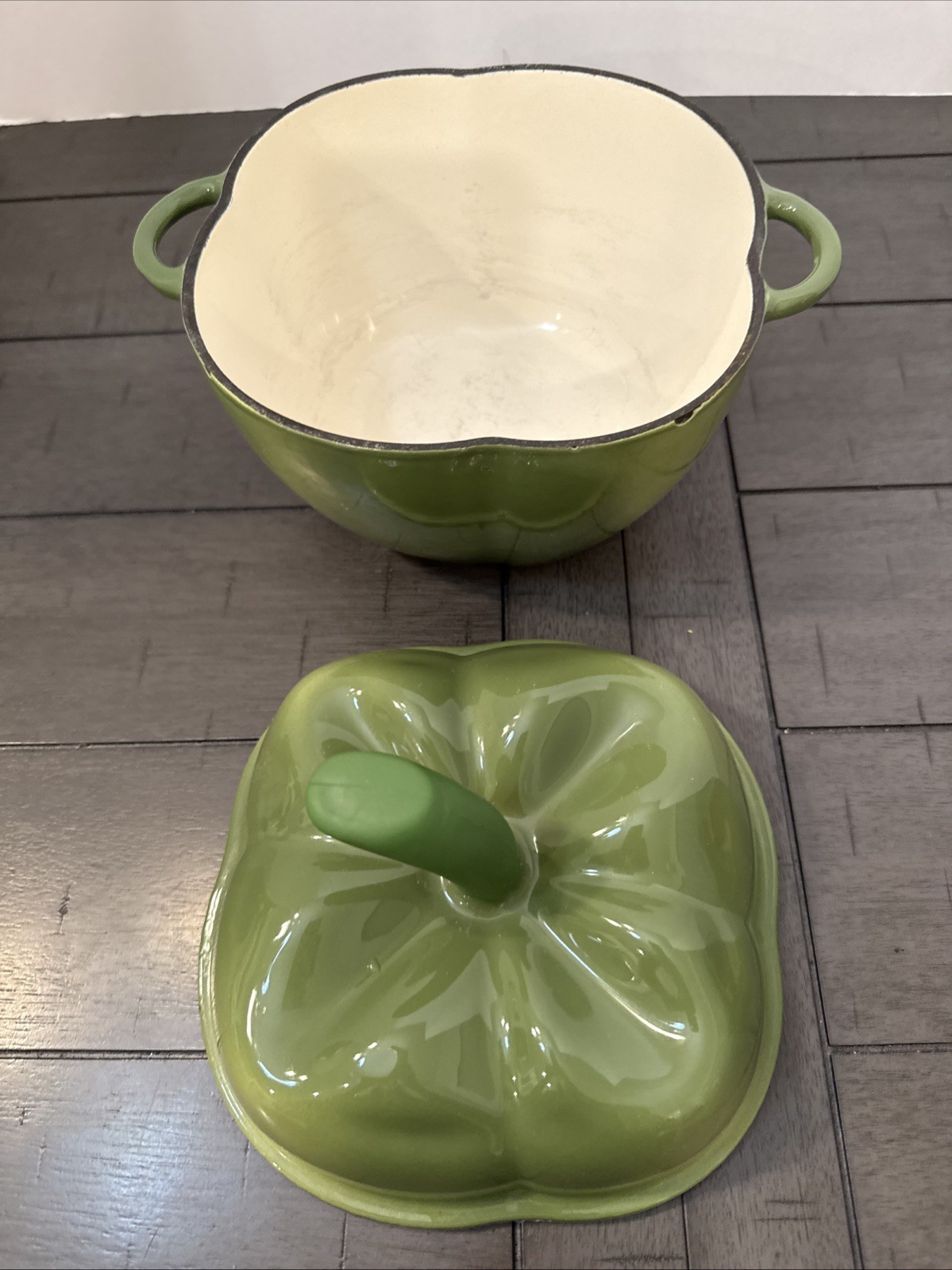 Technique Green Bell Pepper Enameled Cast Iron Dutch Oven Pot Casserole