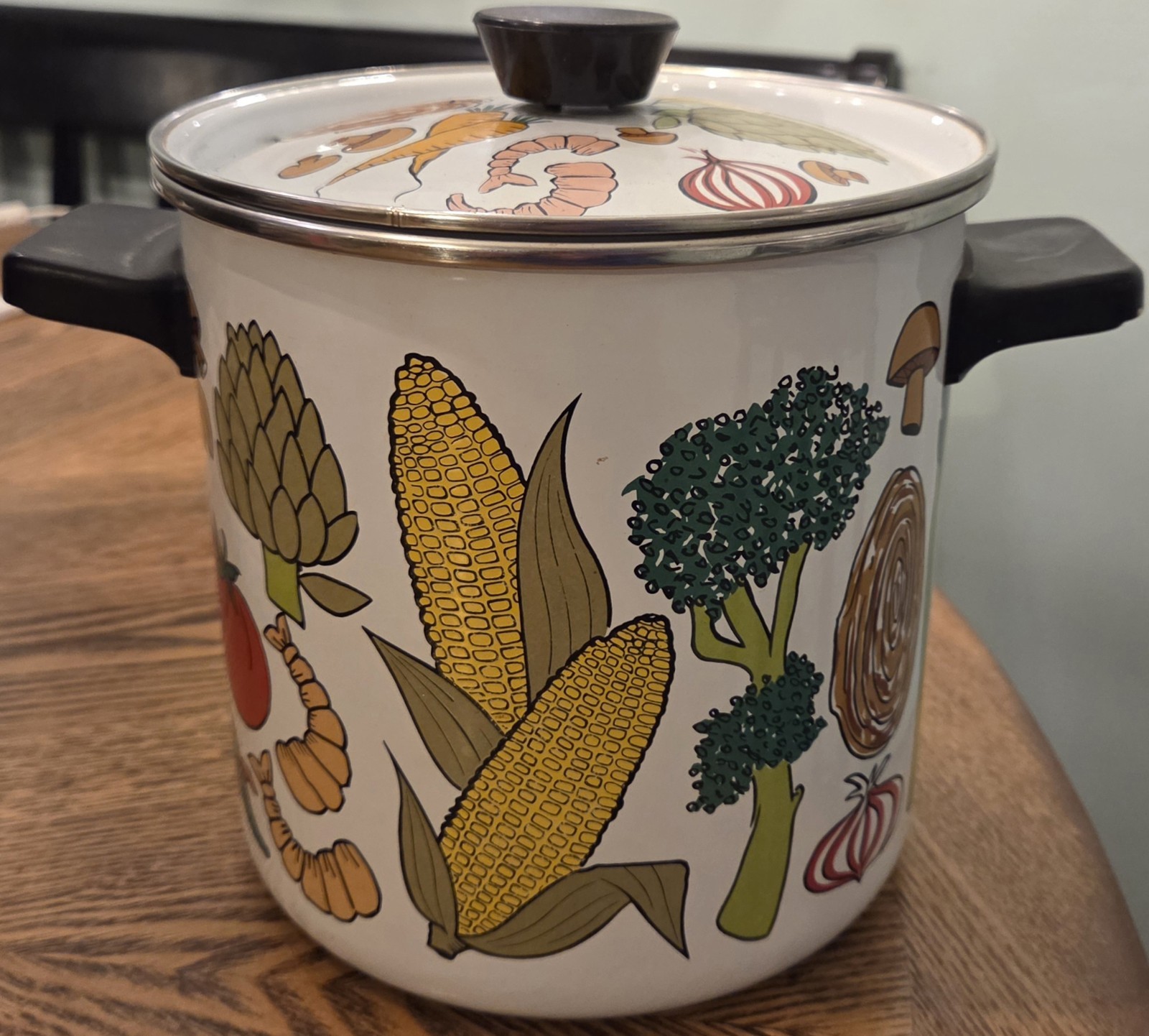 MCM San Ignacio Enamel Seafood Lobster Stock Pot Veggies Beautiful Mid Century