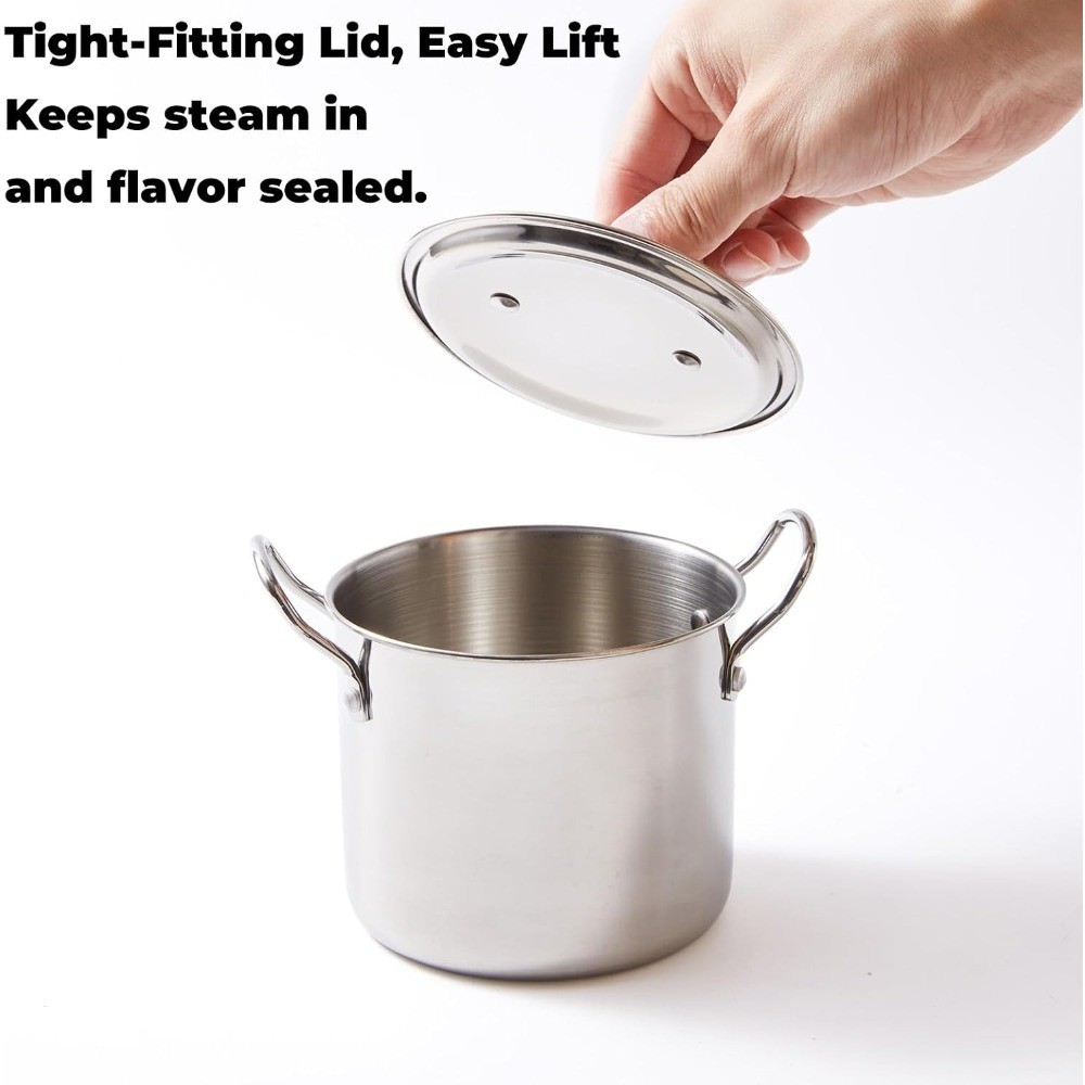 Mini Ollas Pozoleras 16 oz/Mini Pozole Pot – 304 Stainless Steel Individual