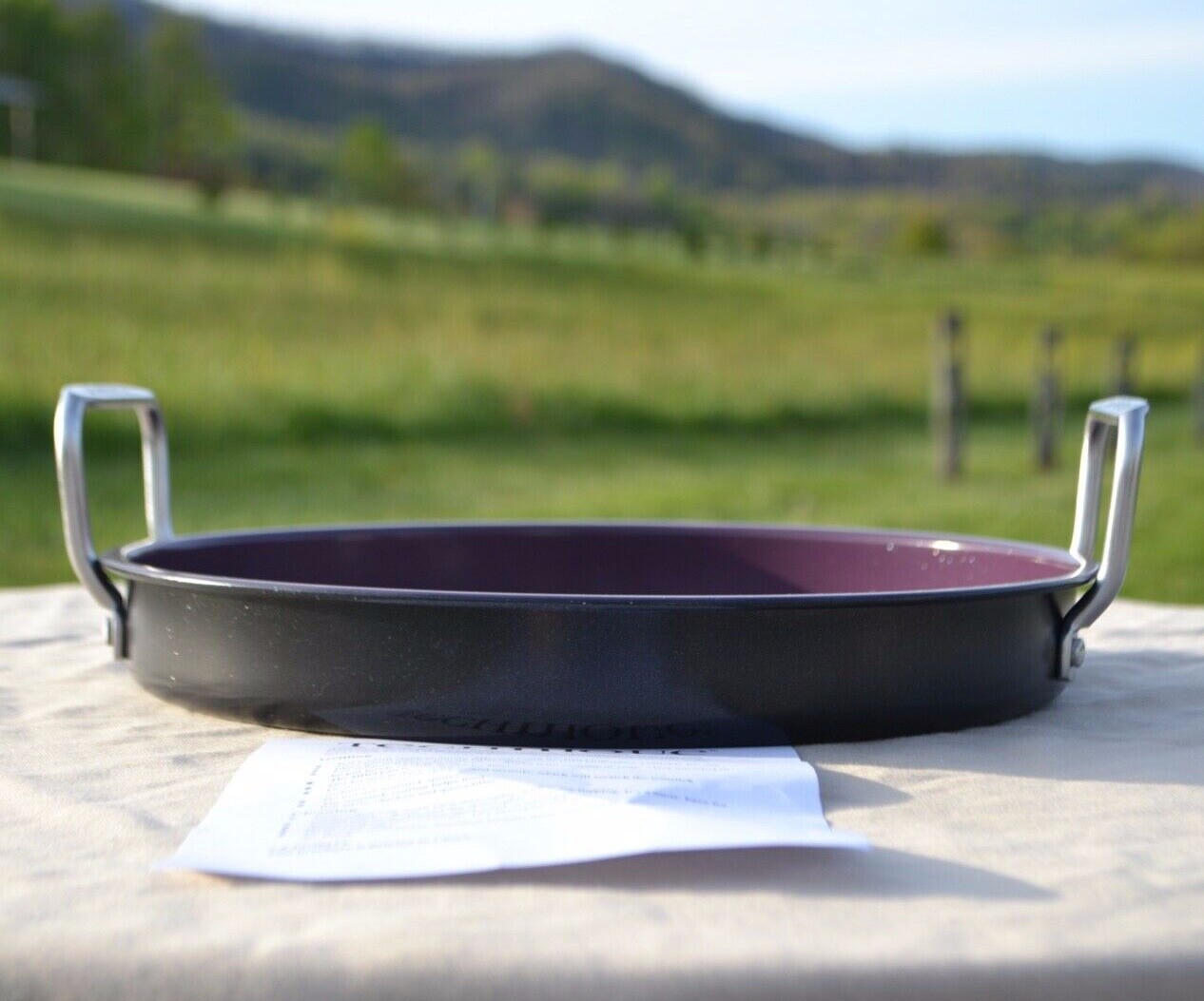 Technique 12″ Round BBQ Pan with Ceramic Non Stick – Eggplant