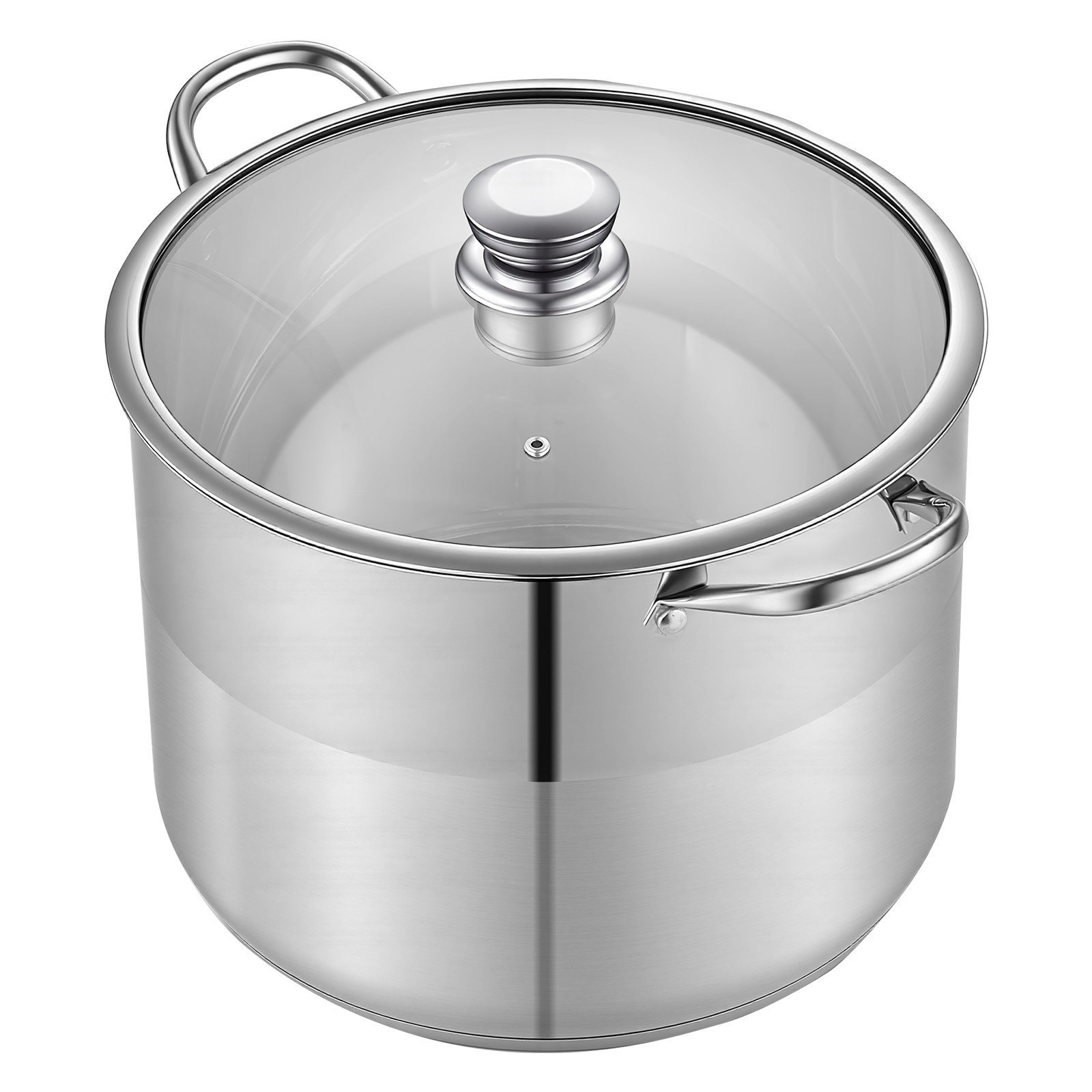 Uimoso 16-Quart Stainless Steel Stockpot with Glass Lid for Soups and Stews