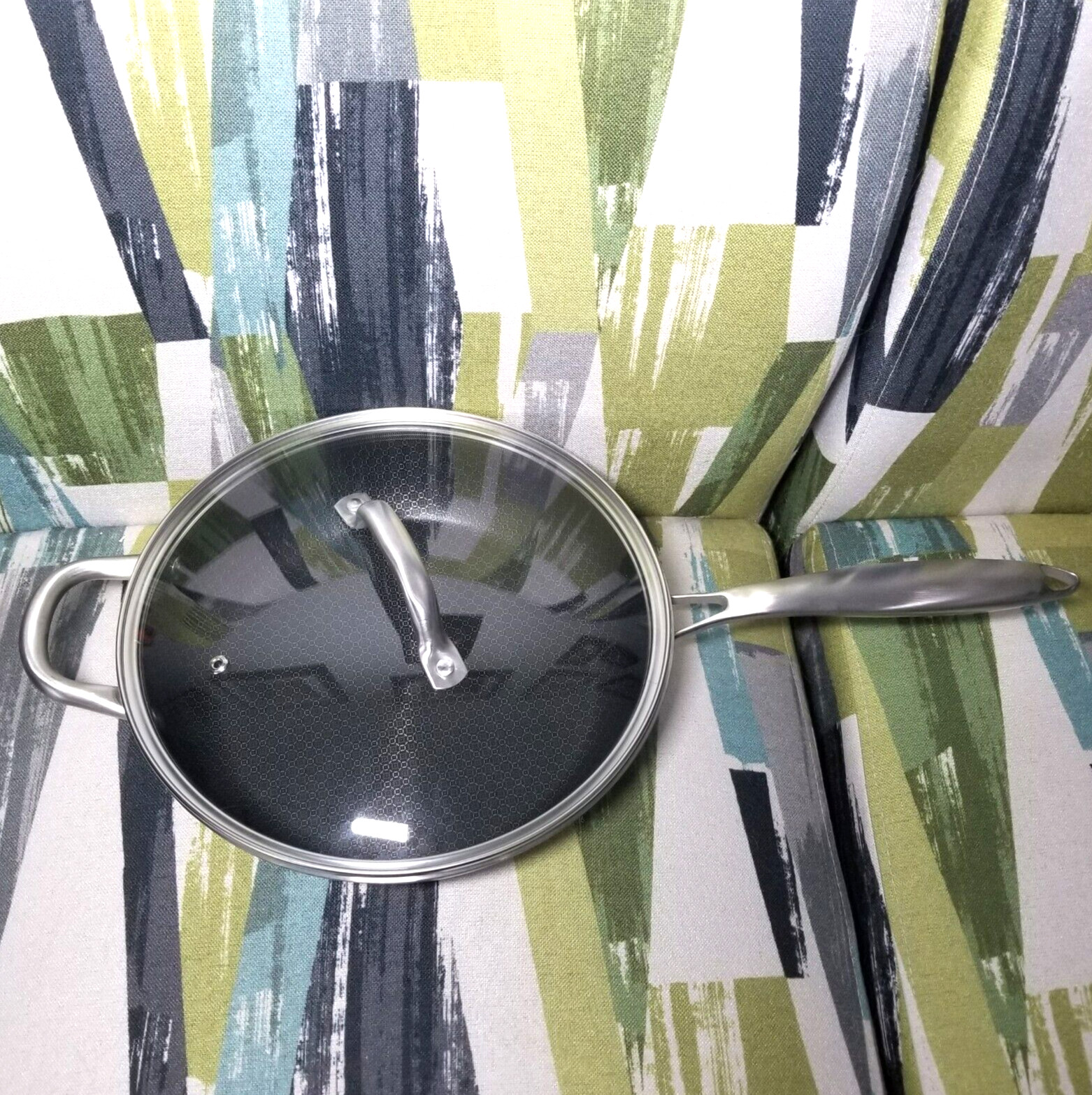 Servappetit 3QT Hex Lined Saute Pan With Lid 11 inches Diameter