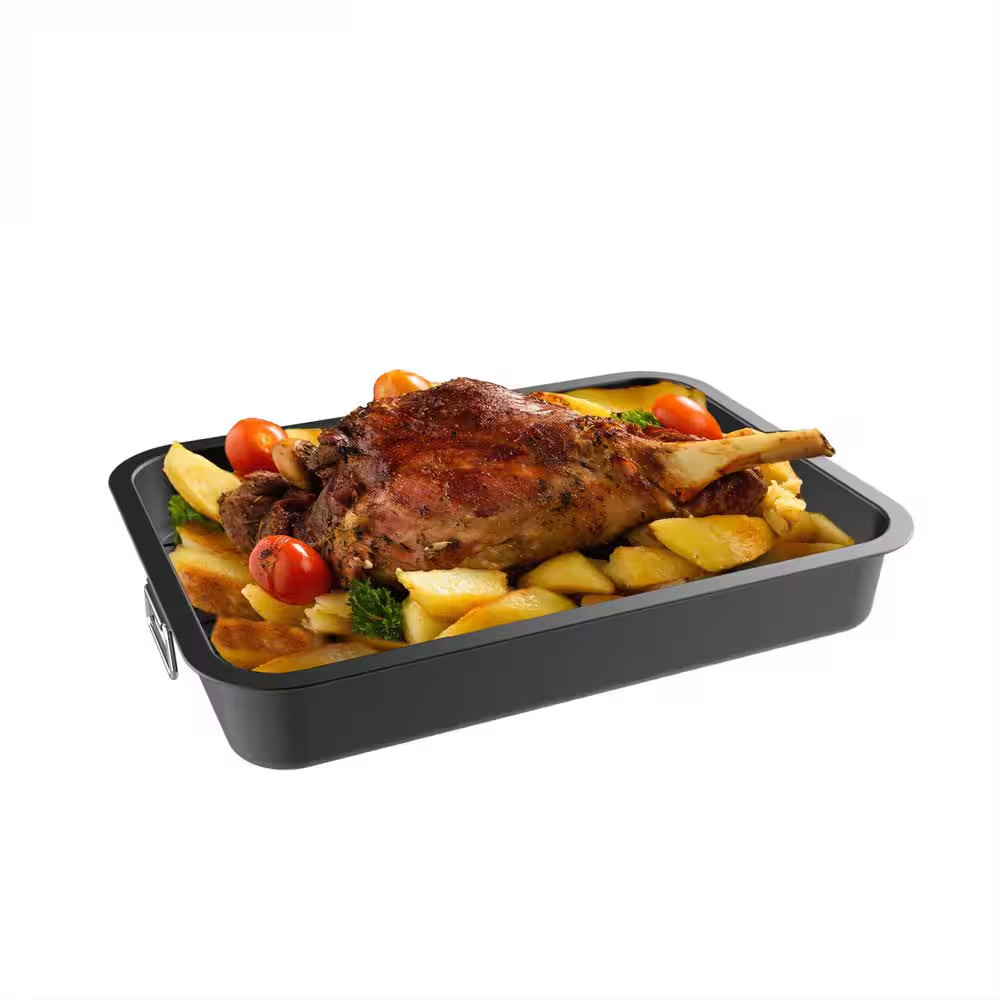 Heavy Duty Nonstick Roasting Pan with Flat Rack