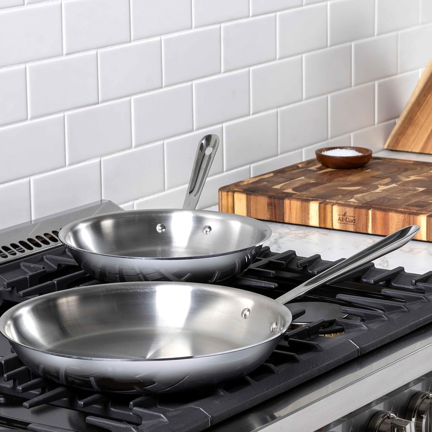 Stainless Steel 10 and 12 inch Frying Pans Set – Made in the USA- The Original B