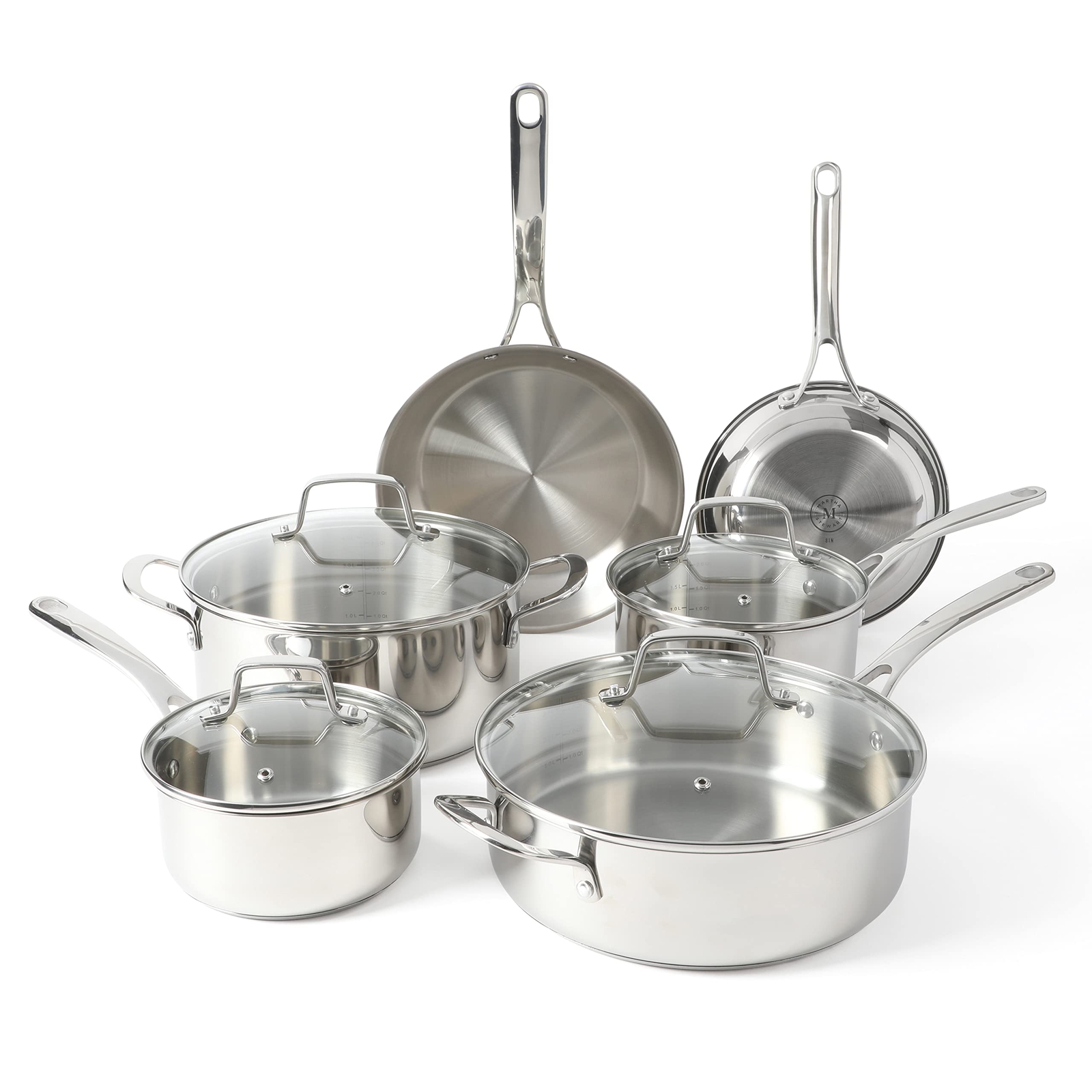 Castelle 10 Piece 18/8 Stainless Steel Induction Safe Pots And Pans Nontoxic Coo
