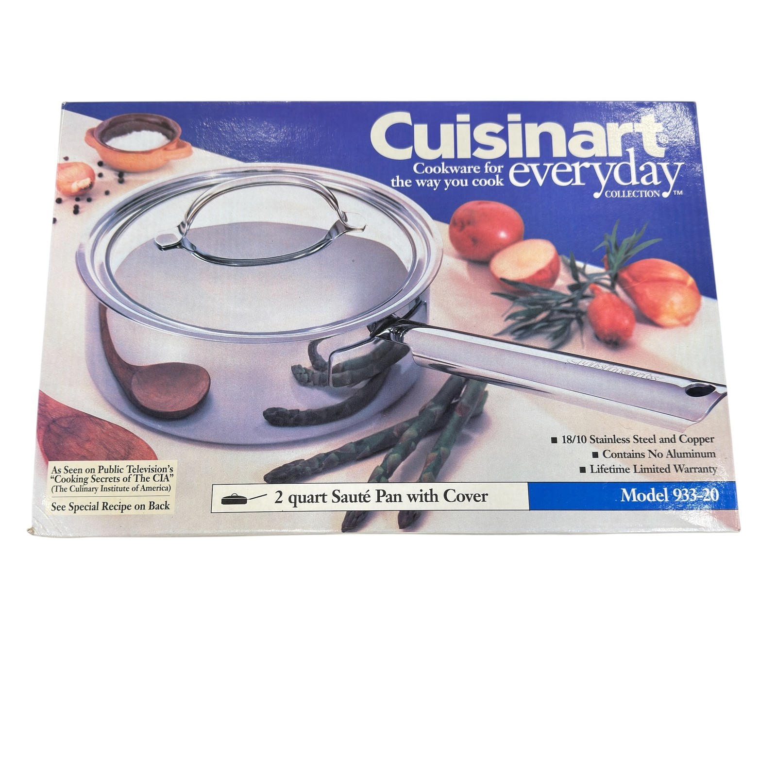 New! Vintage Cuisinart 933-20 Everyday Collection 2 Quart Sauté Pan W/ Lid