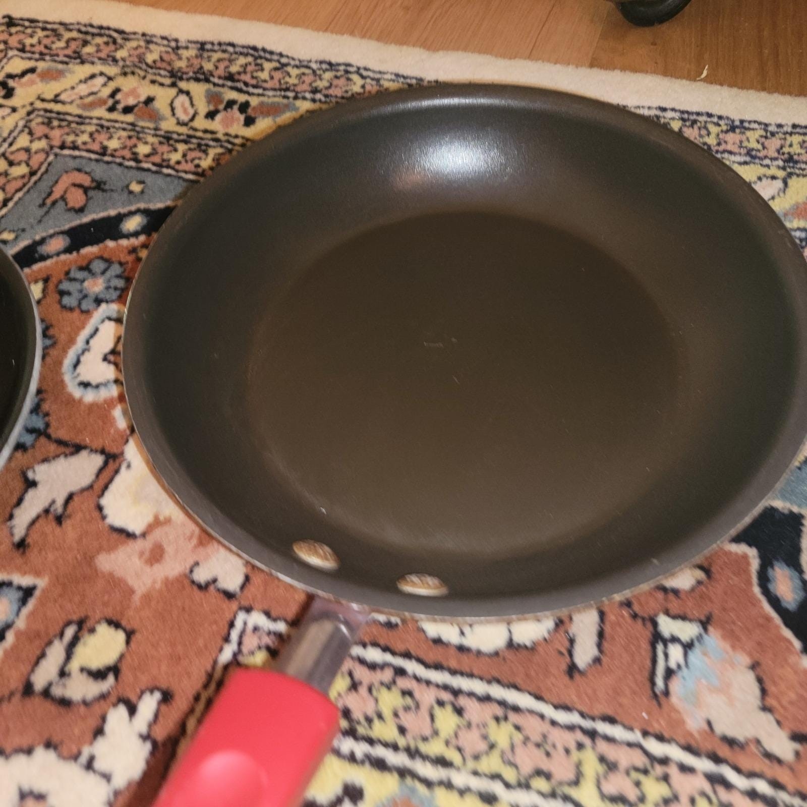Rachel Ray cookware Fry Saute Simmer Red Pan set 9 1/8″ & 7 5/8″ non stick