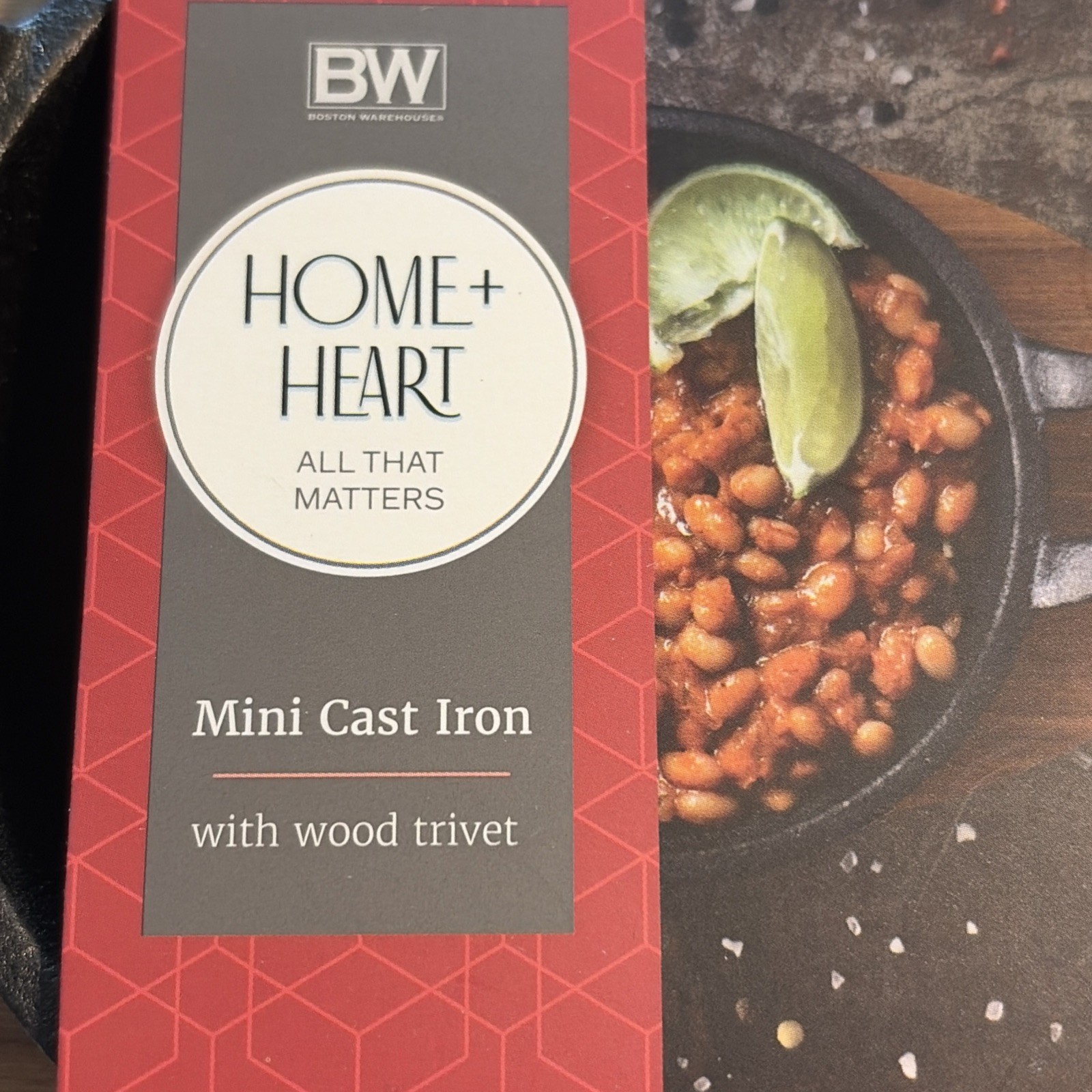 BW Home + Heart Mini Round Cast Iron Skillets w/ Wood Trivets – Set Of 2