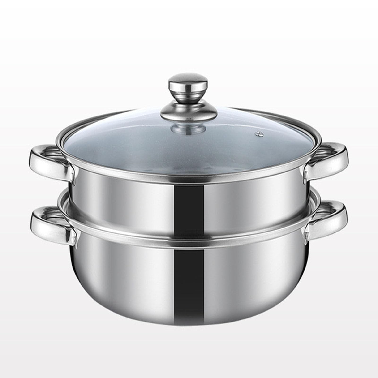 Steamer Pot for Cooking 3.0-Quart Steam Pot with Lid 2-tier Multipurpose Stai…