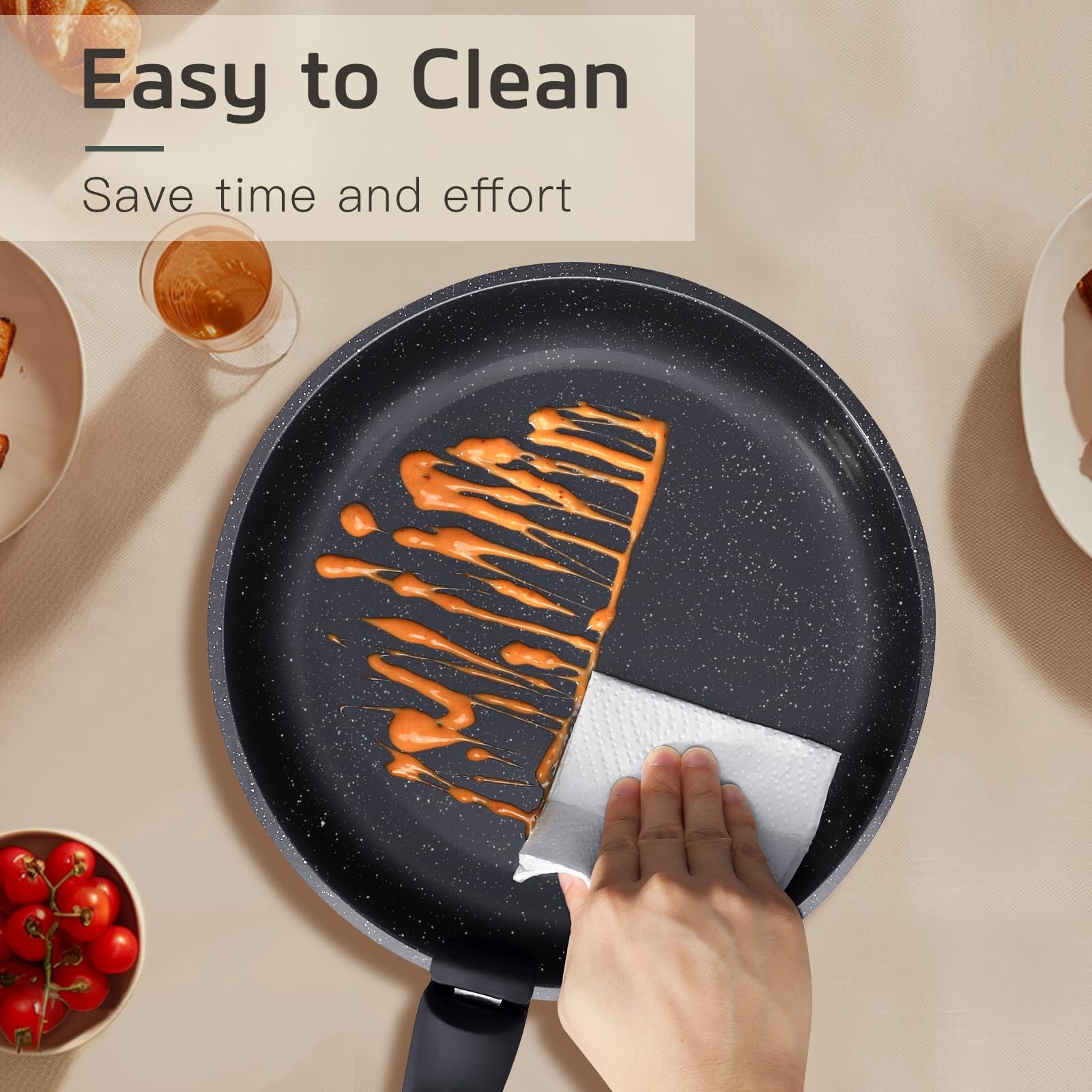 Ceramic Pots and Pans Set Non Stick, Nonstick Detachable Handle Cookware Sets…