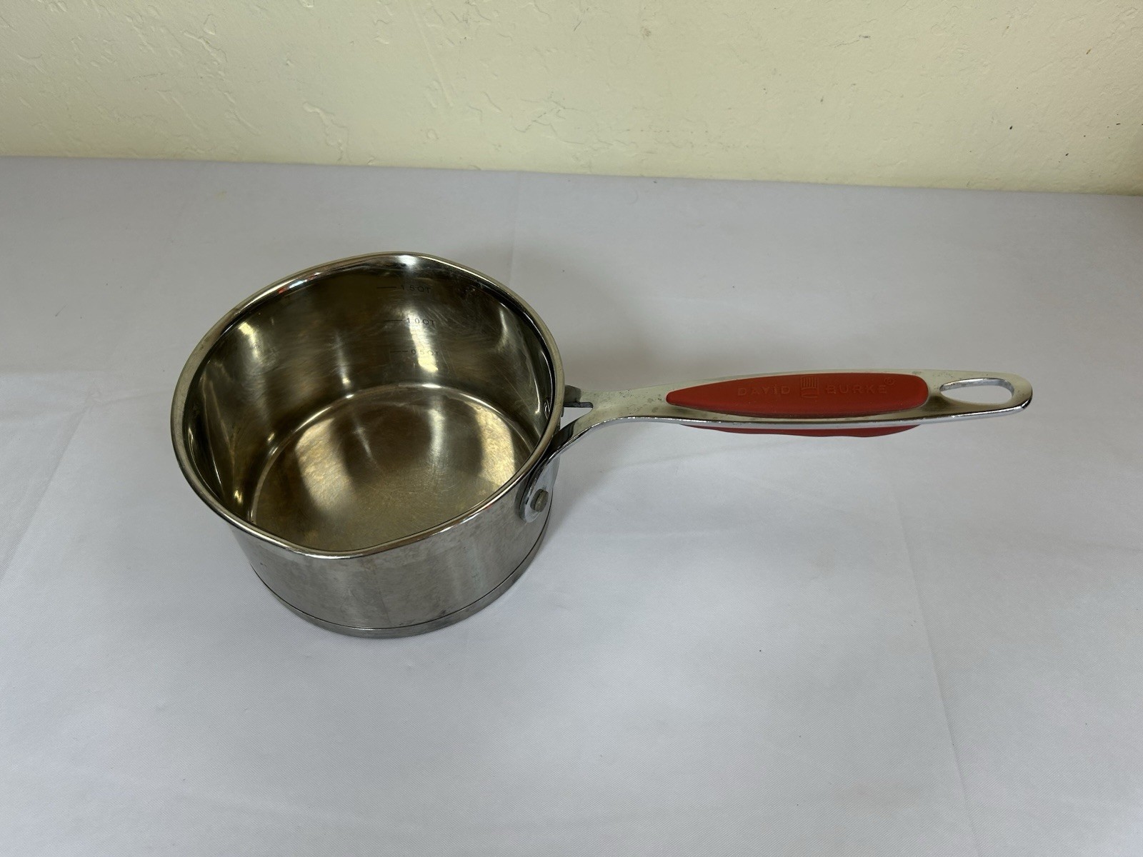 David Burke Gourmet Pro Heavy Stainless 1.75 Qt Sauce Pan Heavy Commercial Grade