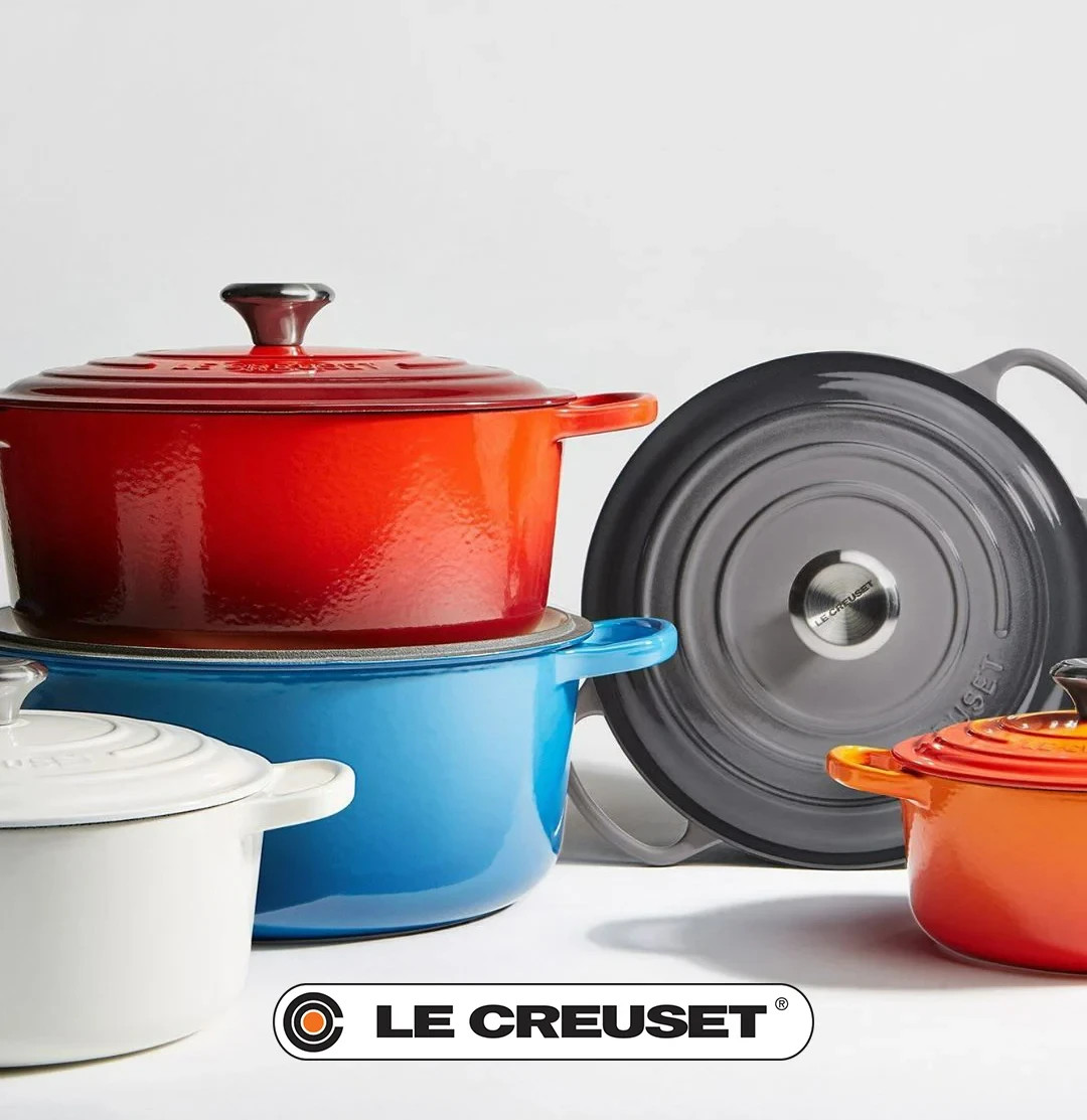 Le Creuset Set of 2 Evo Round Vitrified Cast Iron Casserole – Bleu Riviera