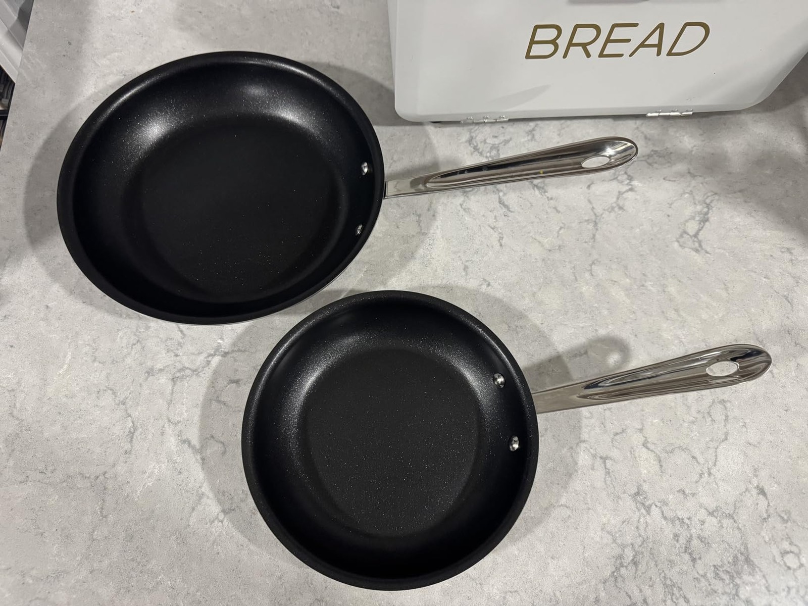 All-Clad Stainless Pro Nonstick 8&10 Fry Pan Set Induction 500F Silver