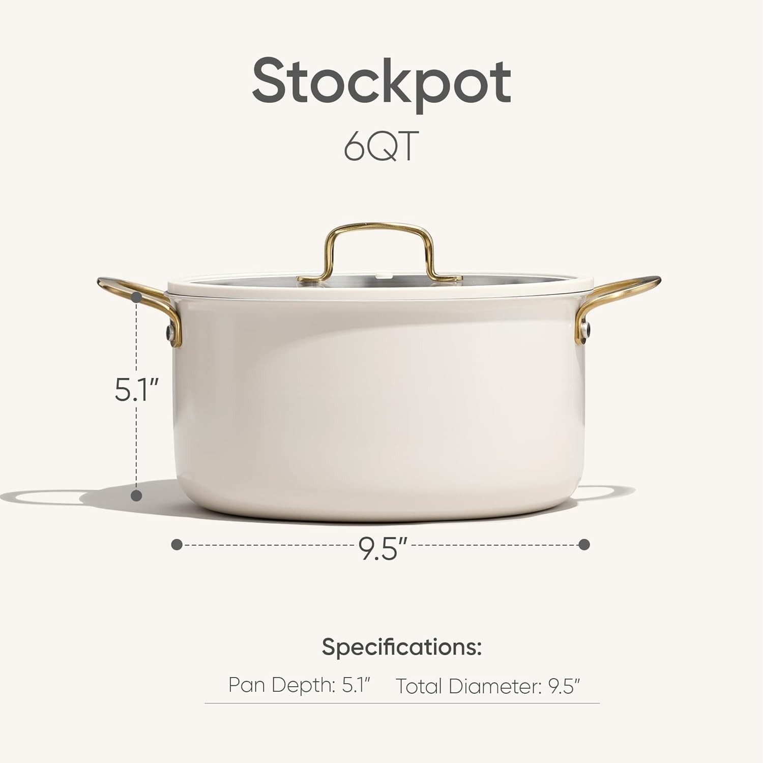 CAROTE 6QT Full Clad Tri Ply Stainless Steel Stock Pot with Lid, Kitchen Stockpo