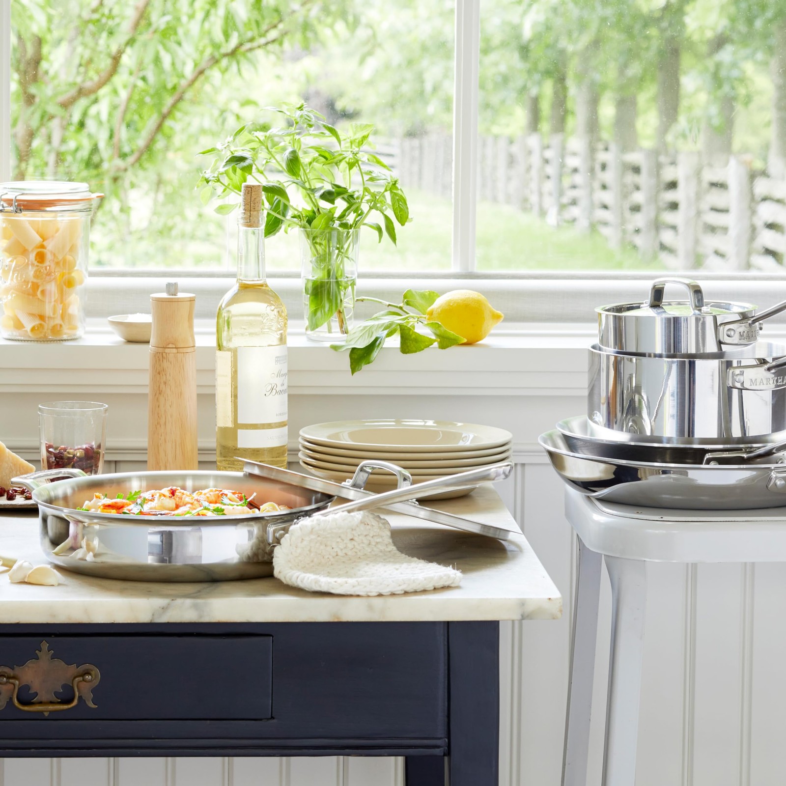 Martha by Martha Stewart 4-Quart Triply Stainless Steel Saucepan with Lid