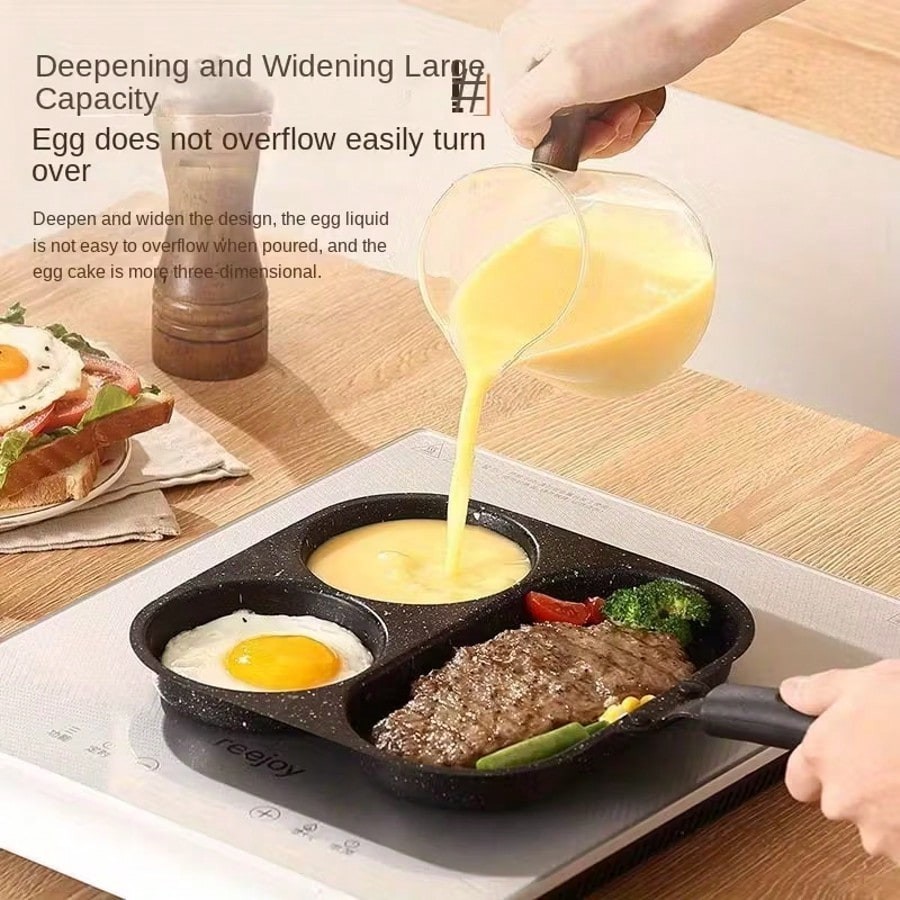 Non Stick Frying Pan Cast Iron Ultra Durable Scratch Resistant 3 in 1 Cookware
