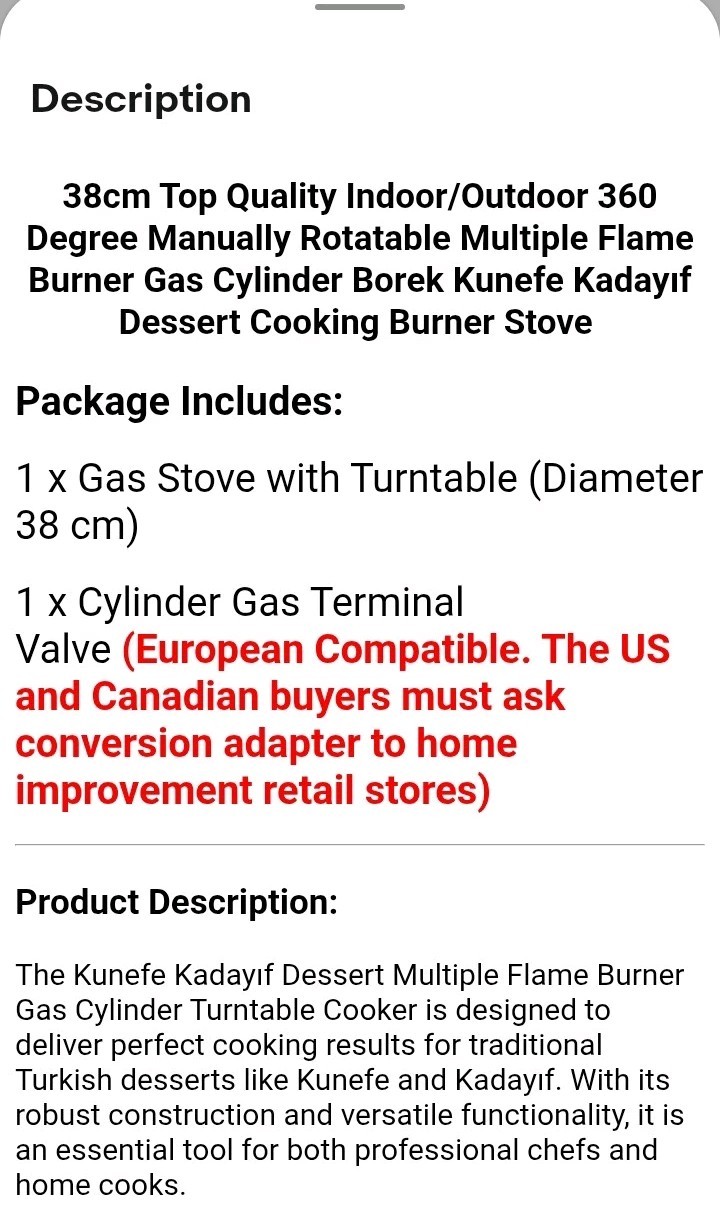 Multiple Flame Kunafa Knafeh Kadayif Cook Portable Burner Gas Stove Camp