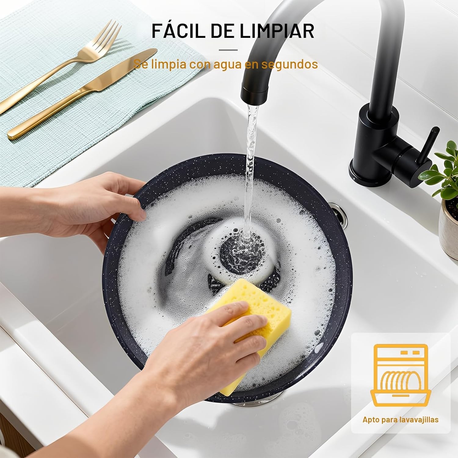 21-Piece Ceramic Pots and Pans Set Non Stick with Detachable Handles and Egg Fry