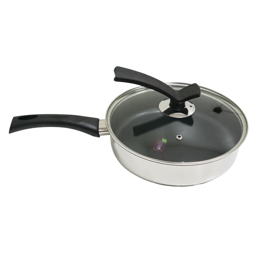 Ciwete 10 Inch Stainless Steel with Nonstick Coating Saute Pan with Lid