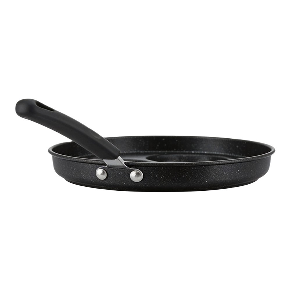 Black Stone Coated 4 Hole Griddle Pan 23cm for Omelettes Egg Patties Cooking