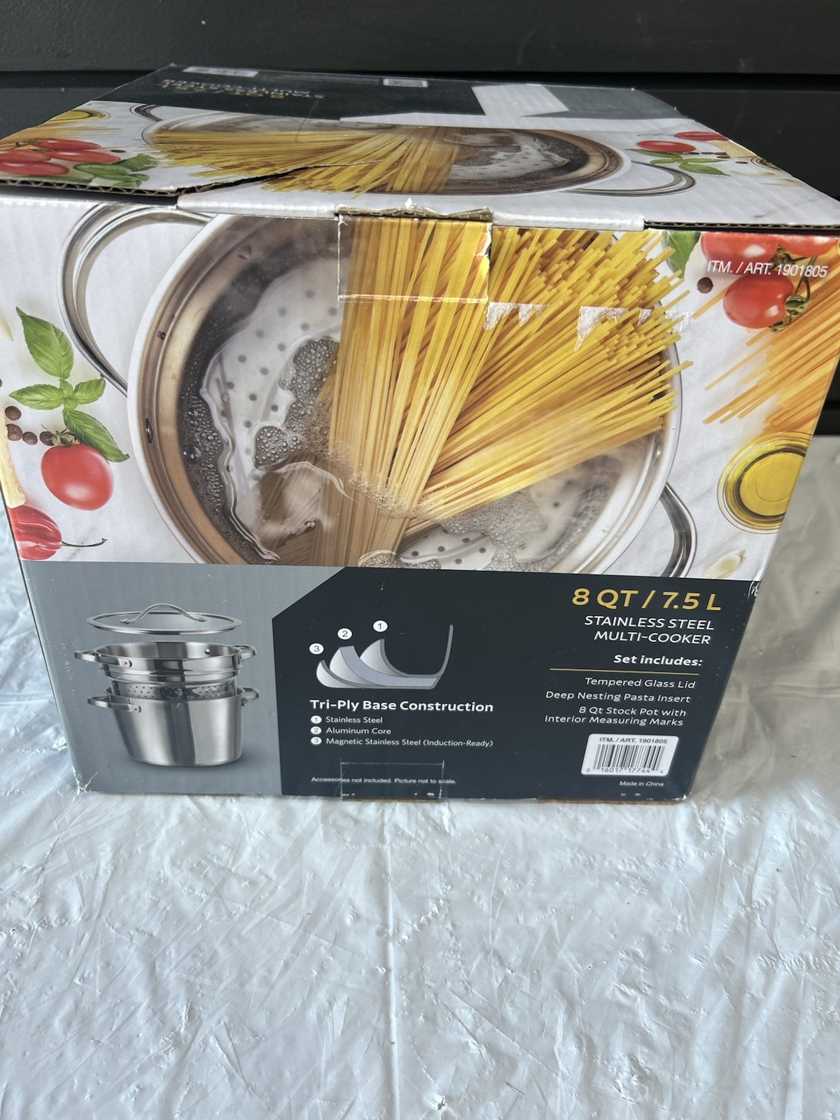 Tramontina 8 Qt Stainless Steel Multi-Cooker Stockpot 3pc w/ Pasta Insert