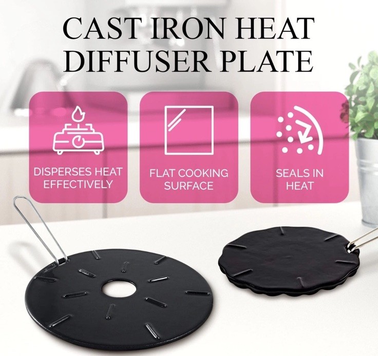 Cast Iron Heat Diffuser for Gas Stove – 2 Sizes Included – 8.25 and 6.75 Inch…