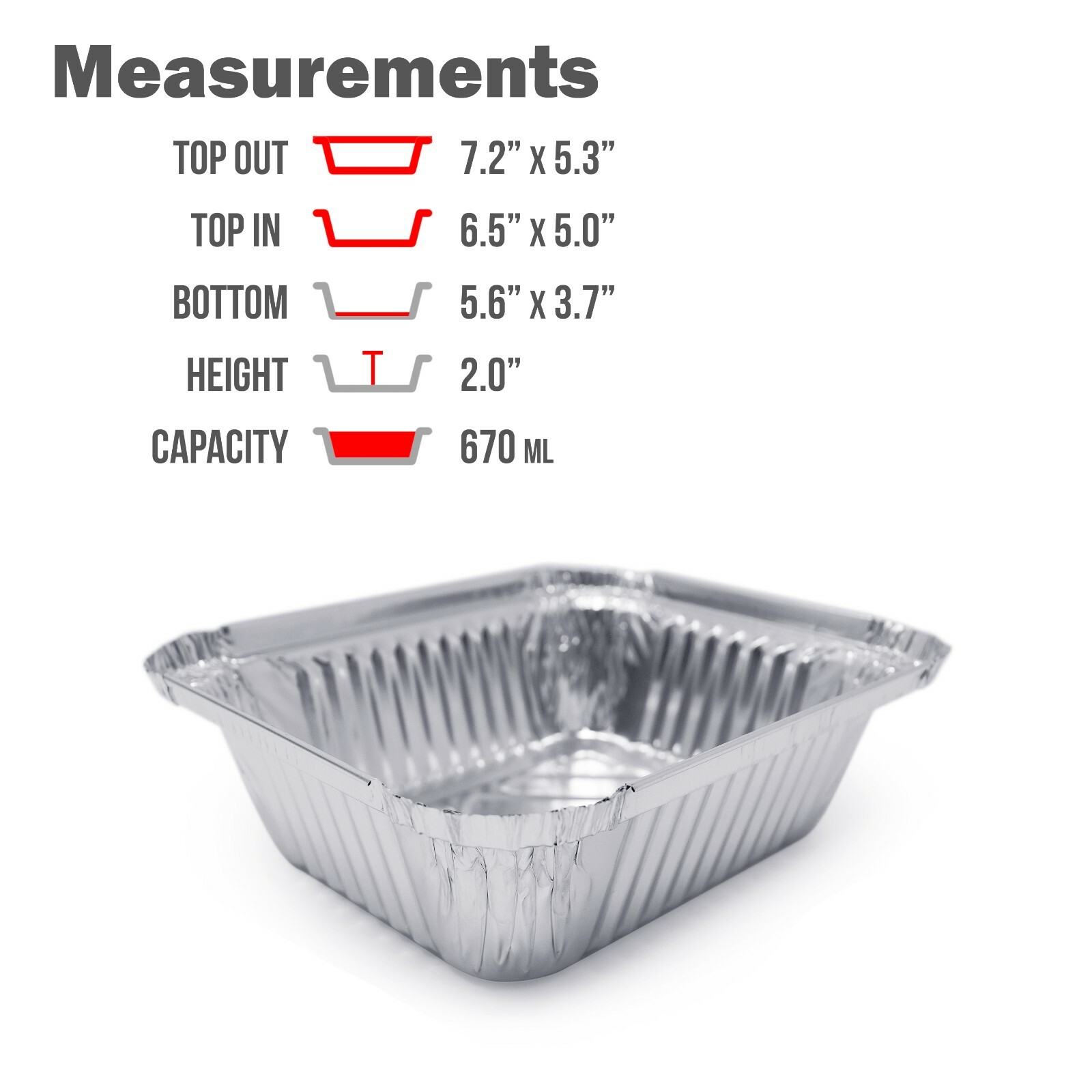 Fig & Leaf – (120 Pack) 1.5-LB Takeout Pans with LIDS l Medium 7″ x 5″ x 2″