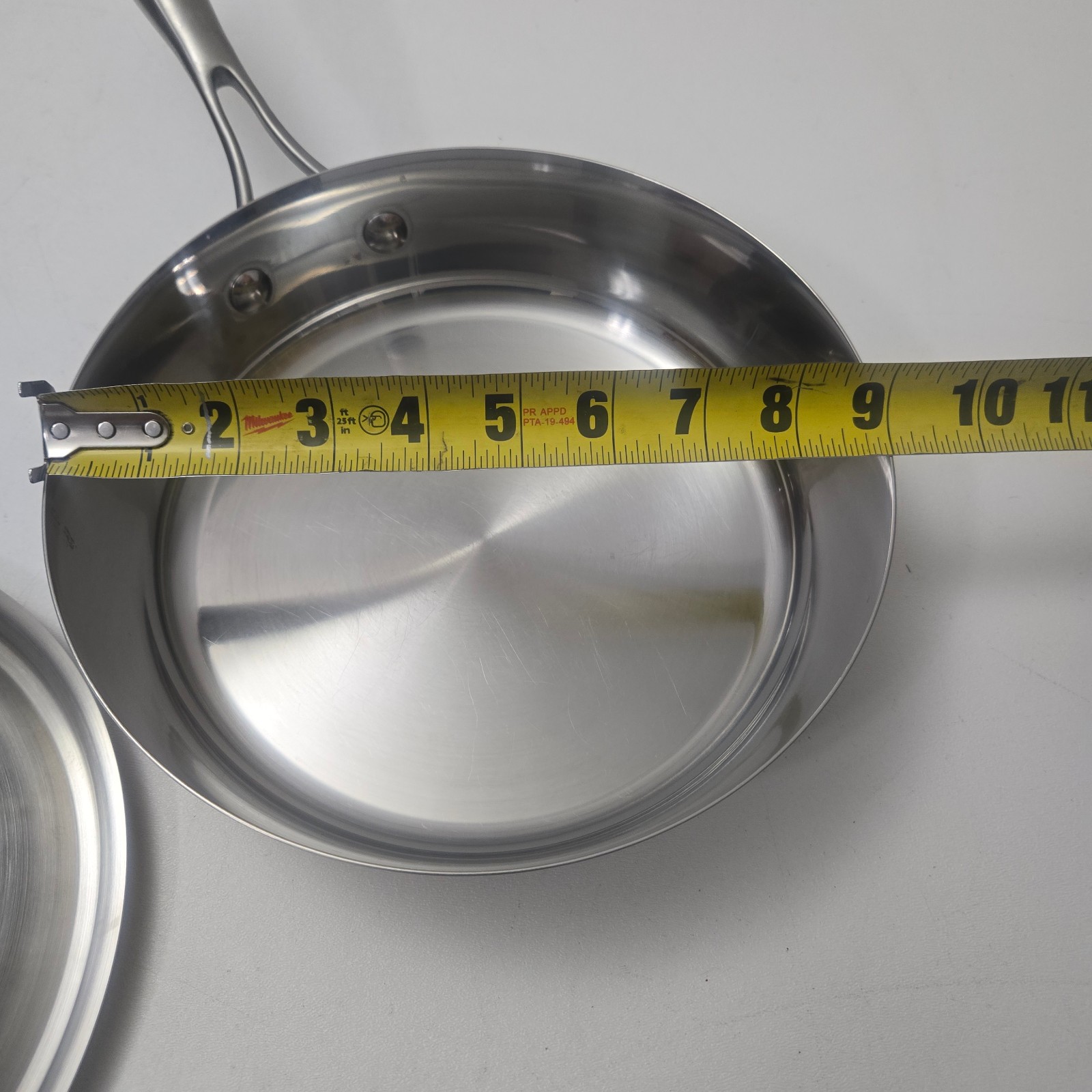 Technique Ti 9in 22cm 18/10 Stainless Steel Frying Pan Skillet Heavy Duty W/Lid