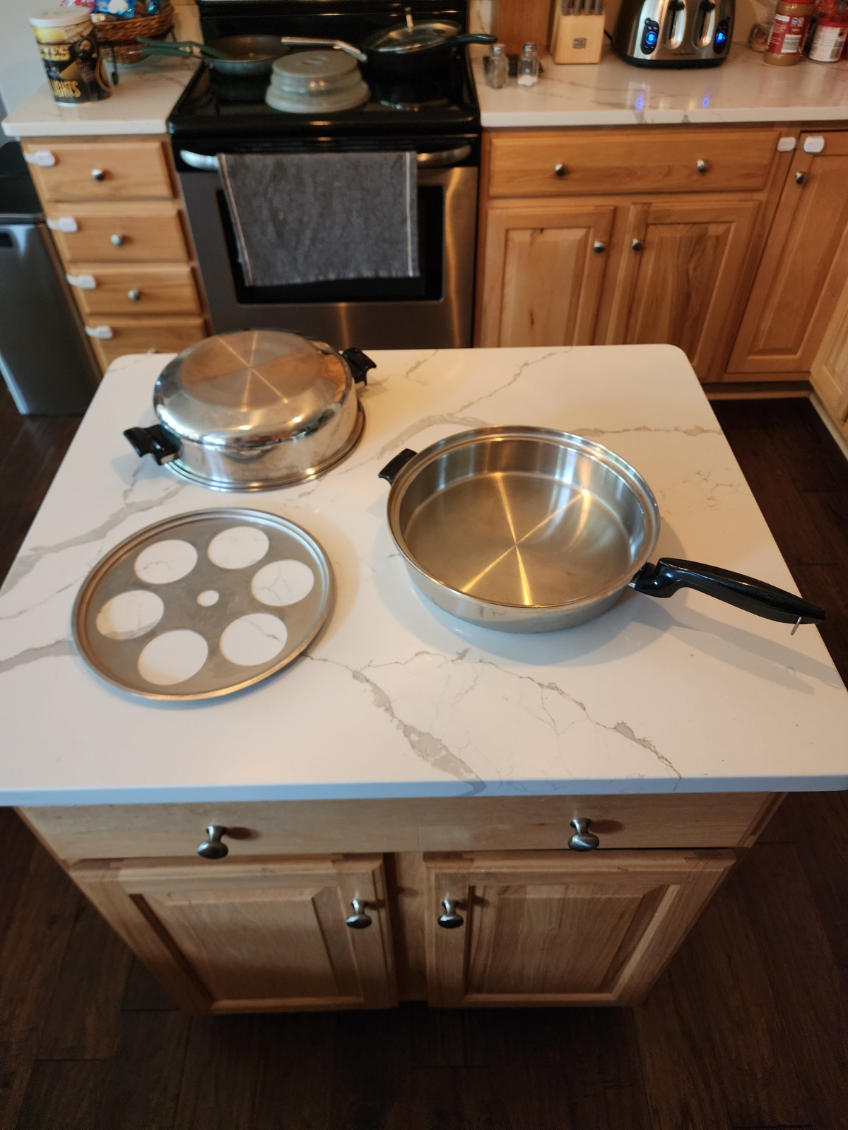 NICE VINTAGE PERMANENT 11″ SKILLET & LID 5 PLY MULTI CORE T304 STAINLESS STEEL