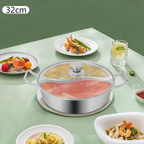 Double-flavor Hot Pot Hot Pot with Divider Hot Pot with Clear Lid