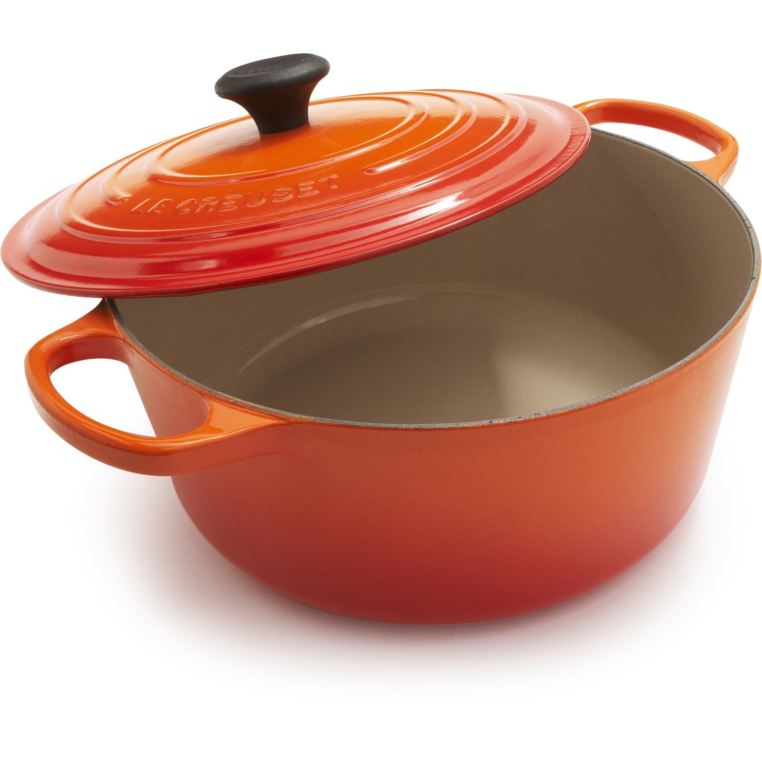 Enameled Cast Iron Round French Oven Color: Flame Size: 7.25-qt.