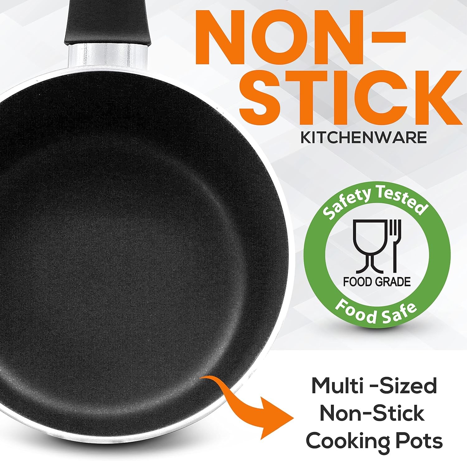 Kitchenware Pots & Pans Basic Kitchen CookwareBlack Non-Stick Coating Inside Hea