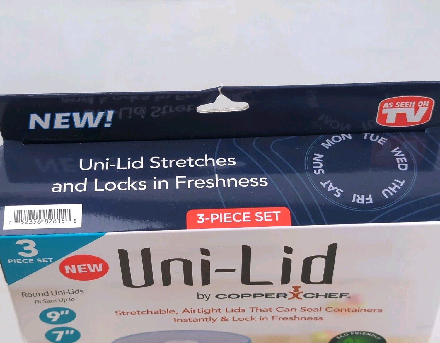 UNI-LID by Copper Chef, Round Stretchable Airtight Lids Set, 3 SIZES: 9″, 7″, 4″