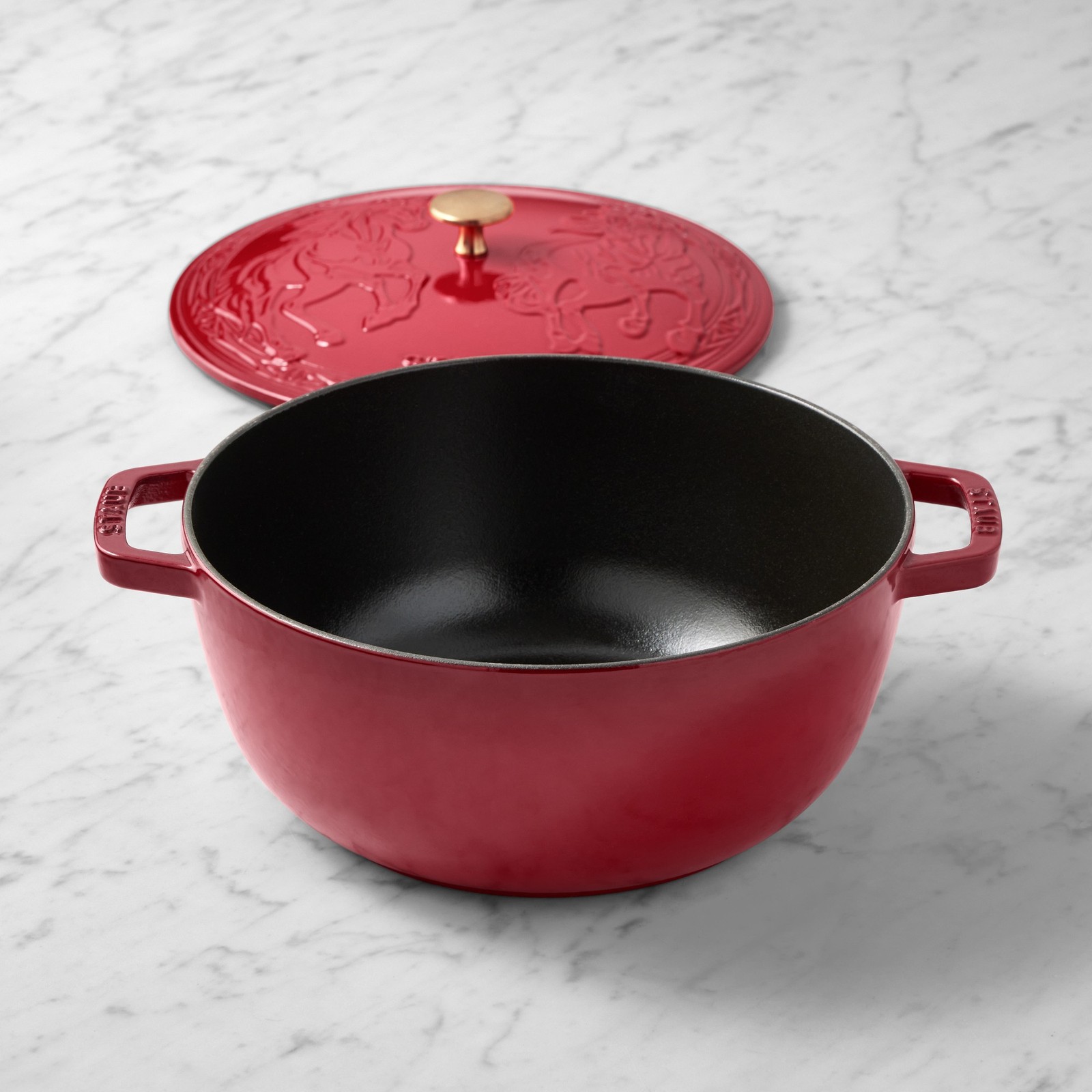 Staub Enameled Cast Iron Essential French Oven with Horse Lid, 5-Qt.