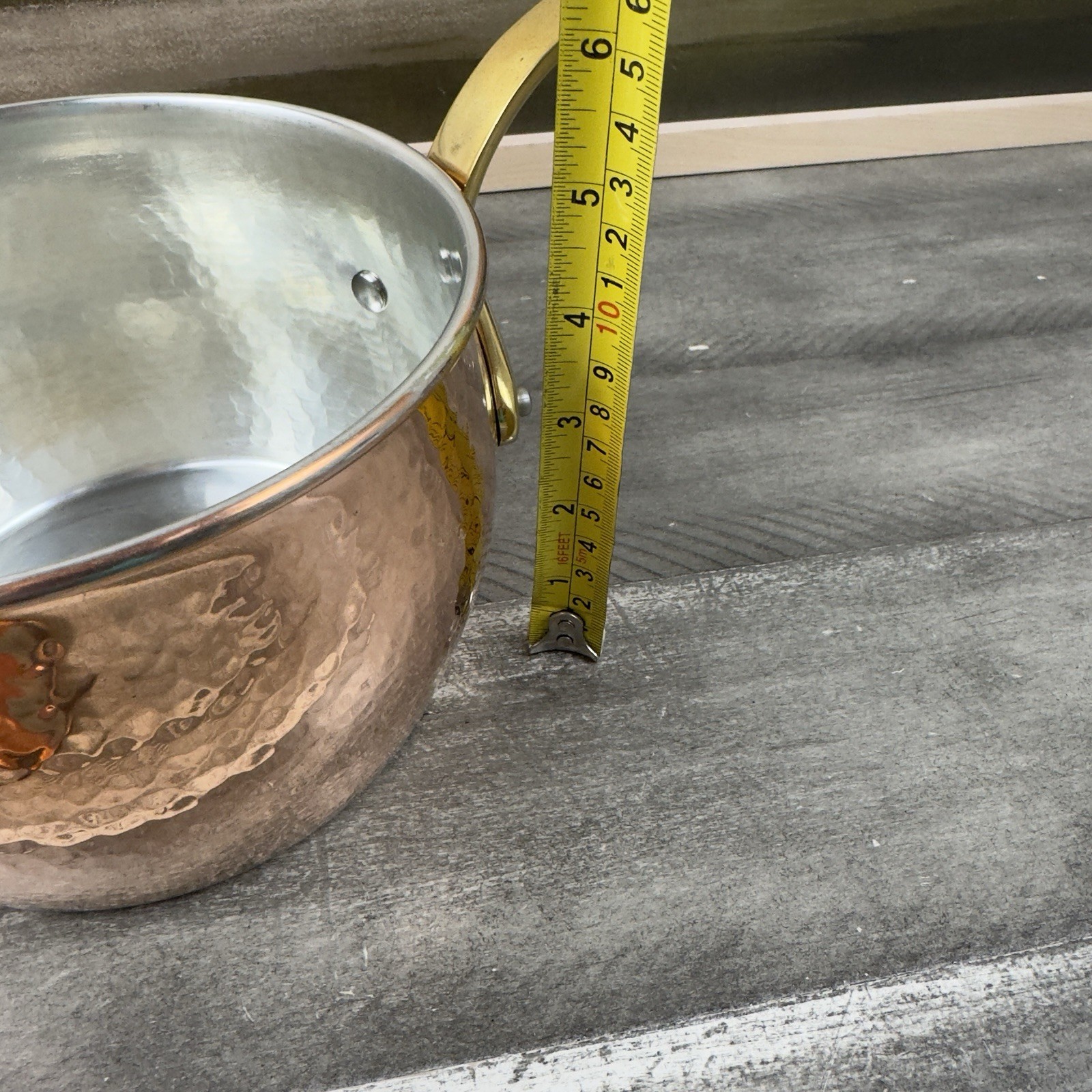 Williams Sonoma Ruffoni Historia Hammered Copper Saucepan 2 1/2 Qt. Bent *Read