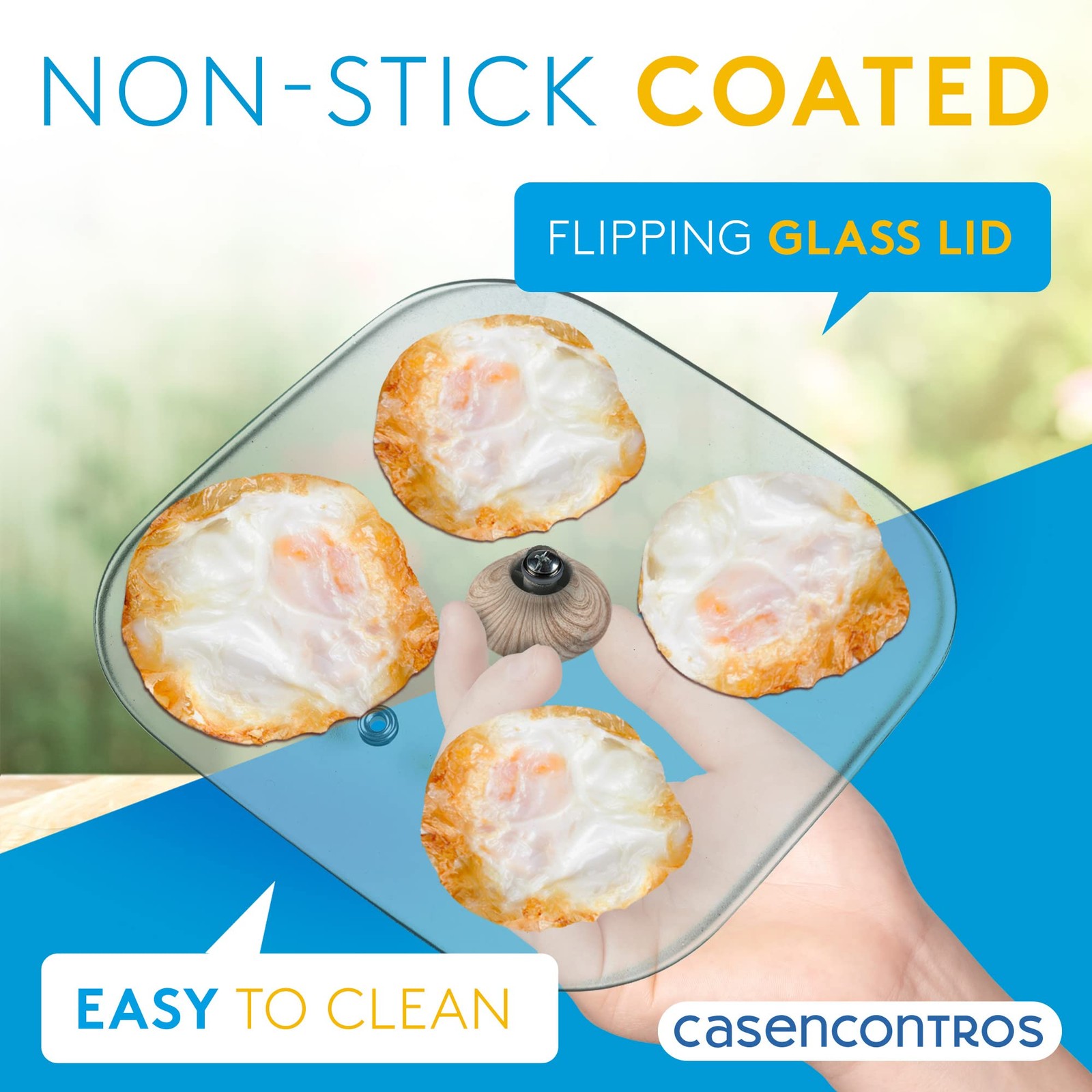 4 Cup Nonstick Egg Frying Pan Flipping Lid Brush Scraper Induction Gas Cooker