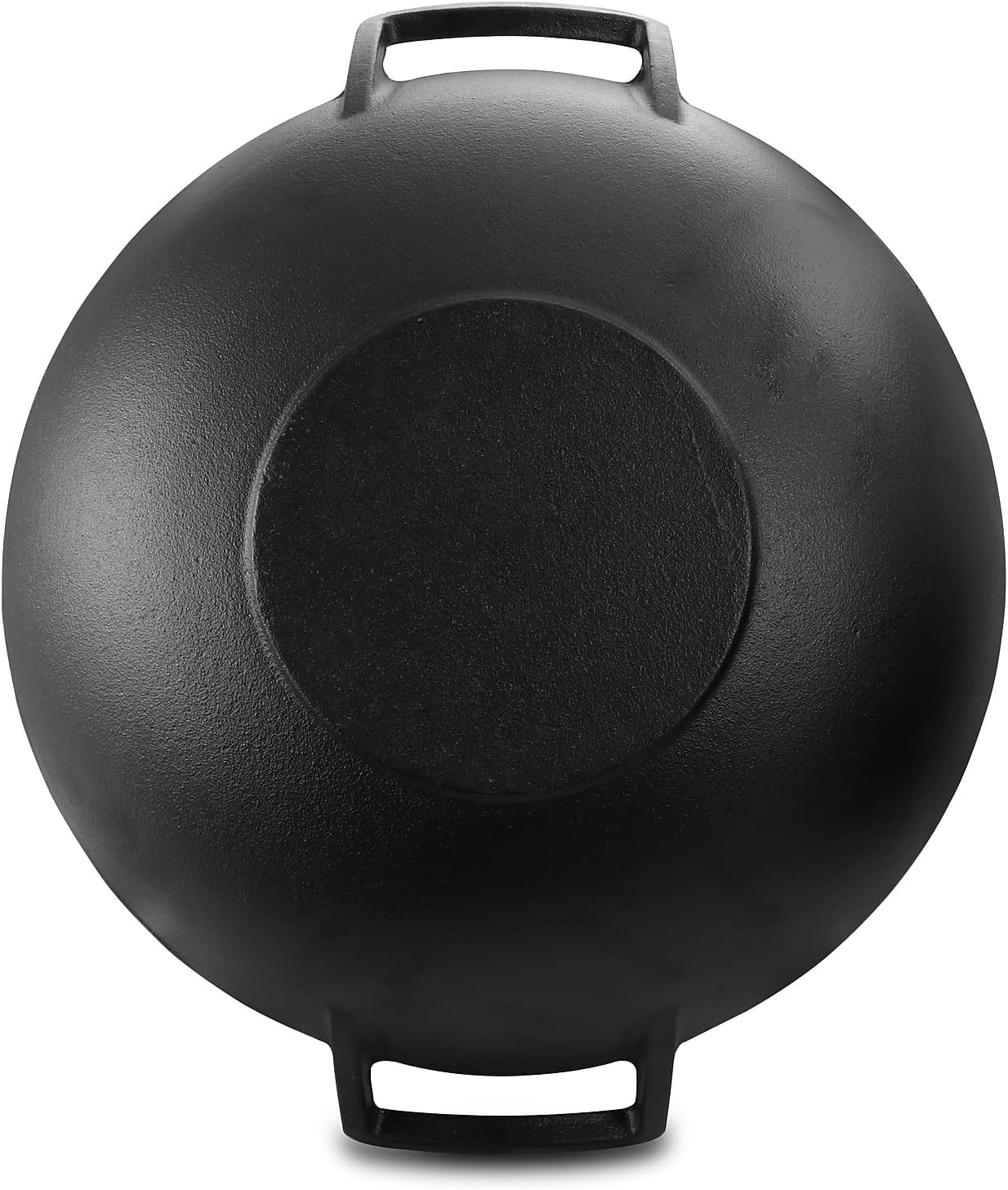 Megachef 2 Piece 14 Inch Heavy Duty Cast Iron Wok with Wood Lid
